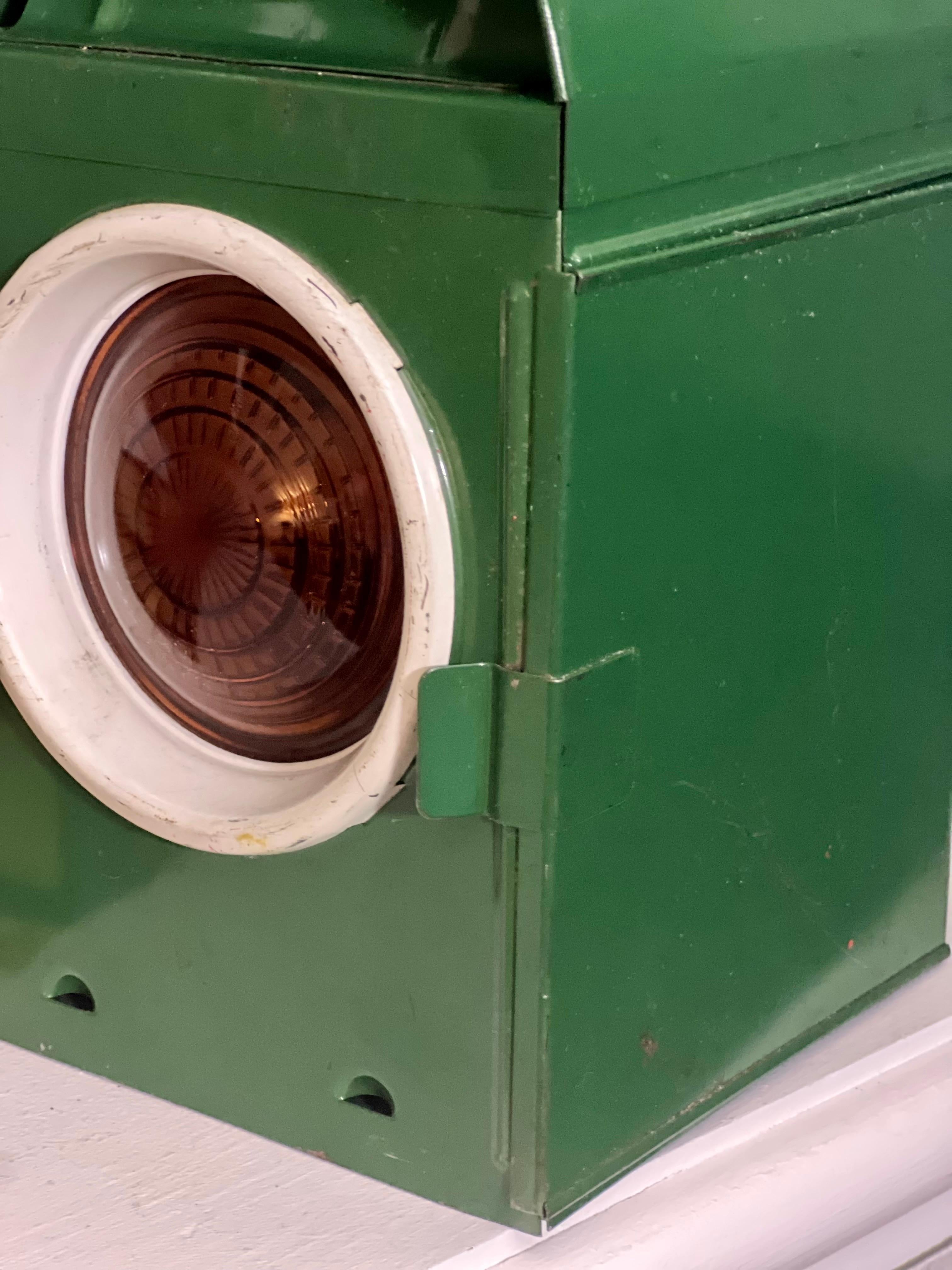 Chalwyn Green Railroad Kerosene Signal Lantern with Burner, England For Sale 3