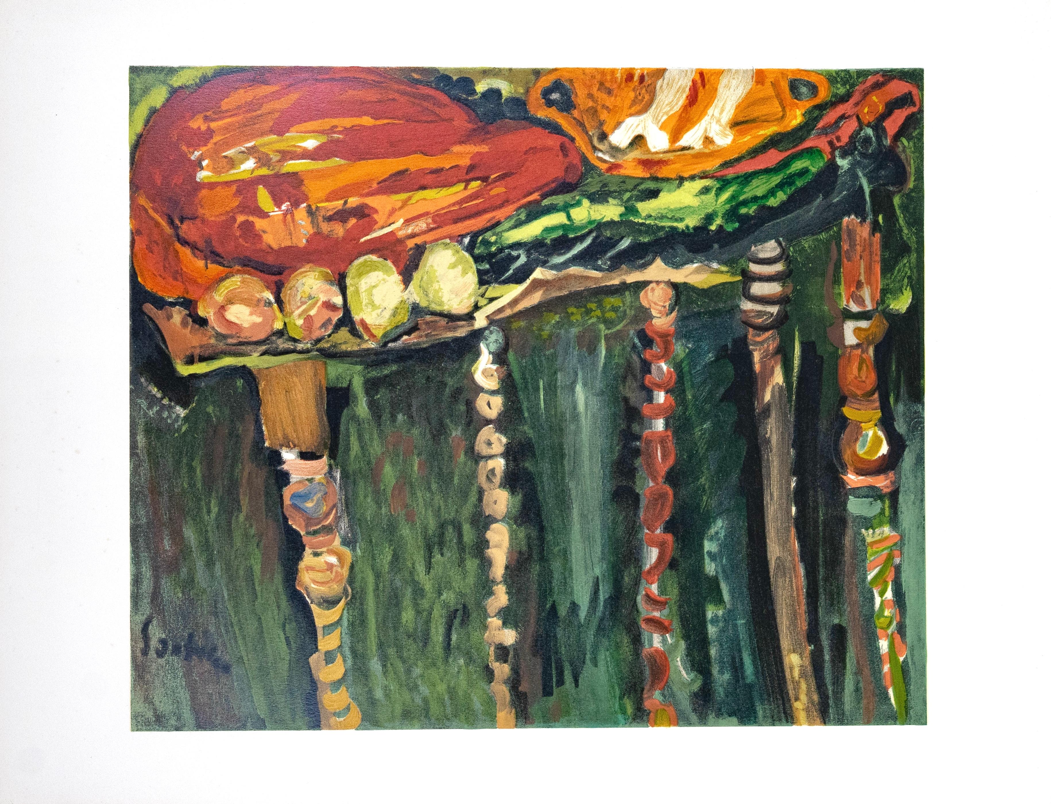 Cette exquise lithographie d'après Chaim Soutine (1893-1943), intitulée Morte Au Morceau, tirée de l'in-folio Soutine, I, Collection Pierre Levy, 1966, provient de l'édition publiée par Fernand Mourlot, Paris, et imprimée par Mourlot Frères, Paris,