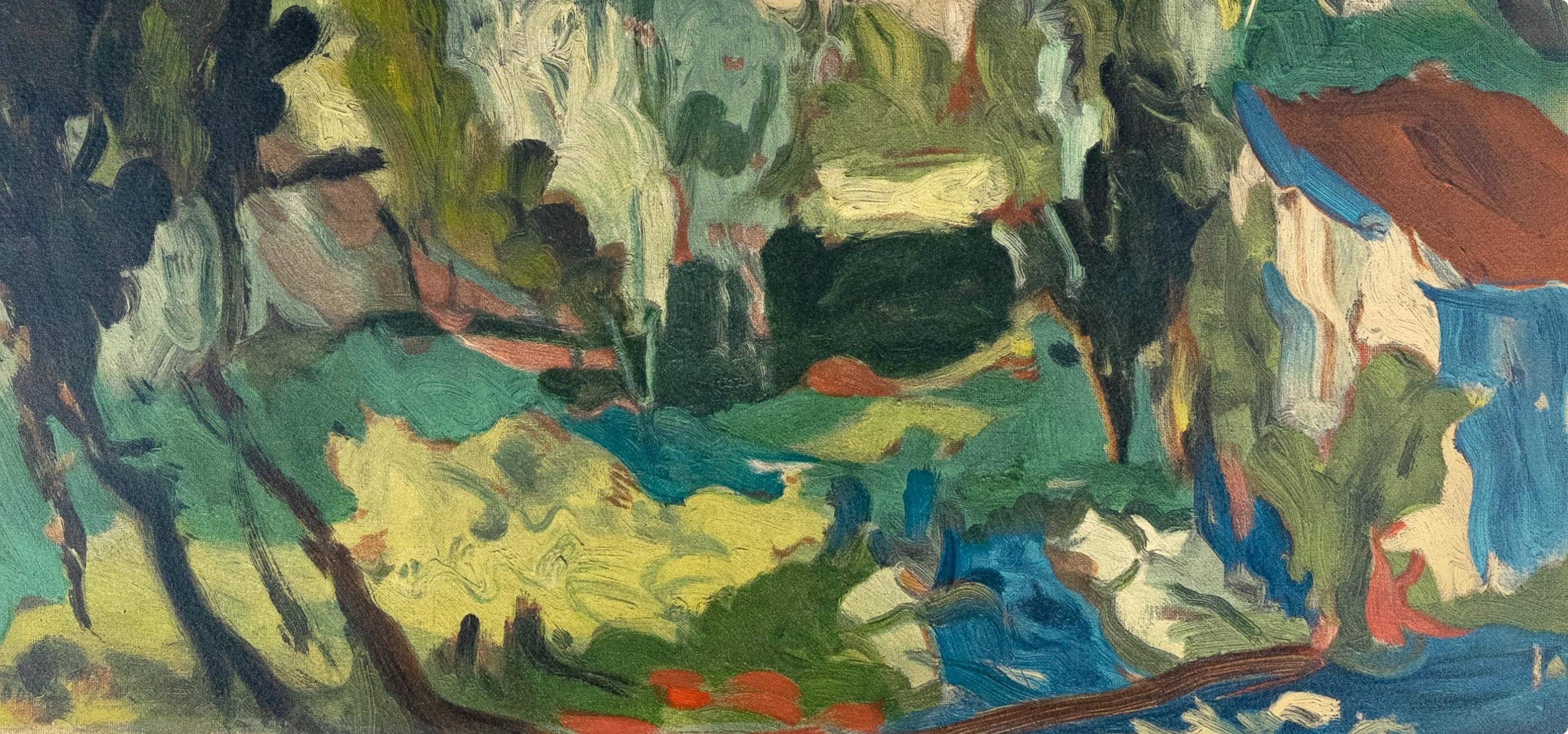 Chaim Soutine, Paysage à Cagnes, extrait de Soutine, I, 1966 (d'après) - Gris Figurative Print par Chaïm Soutine