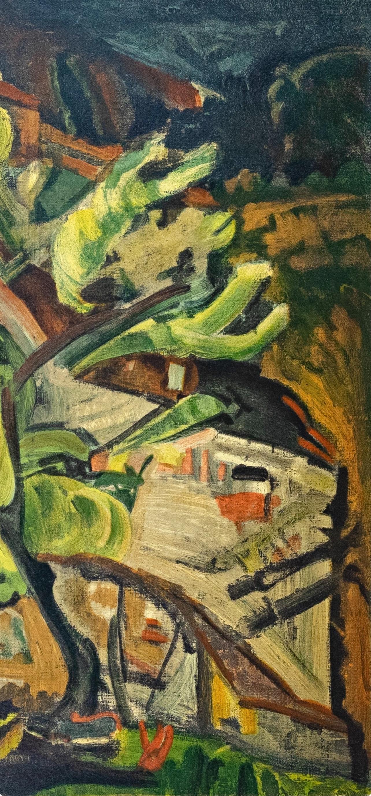 Chaim Soutine, Paysage à Cagnes, extrait de Soutine, I, 1966 (d'après) - Gris Figurative Print par Chaïm Soutine