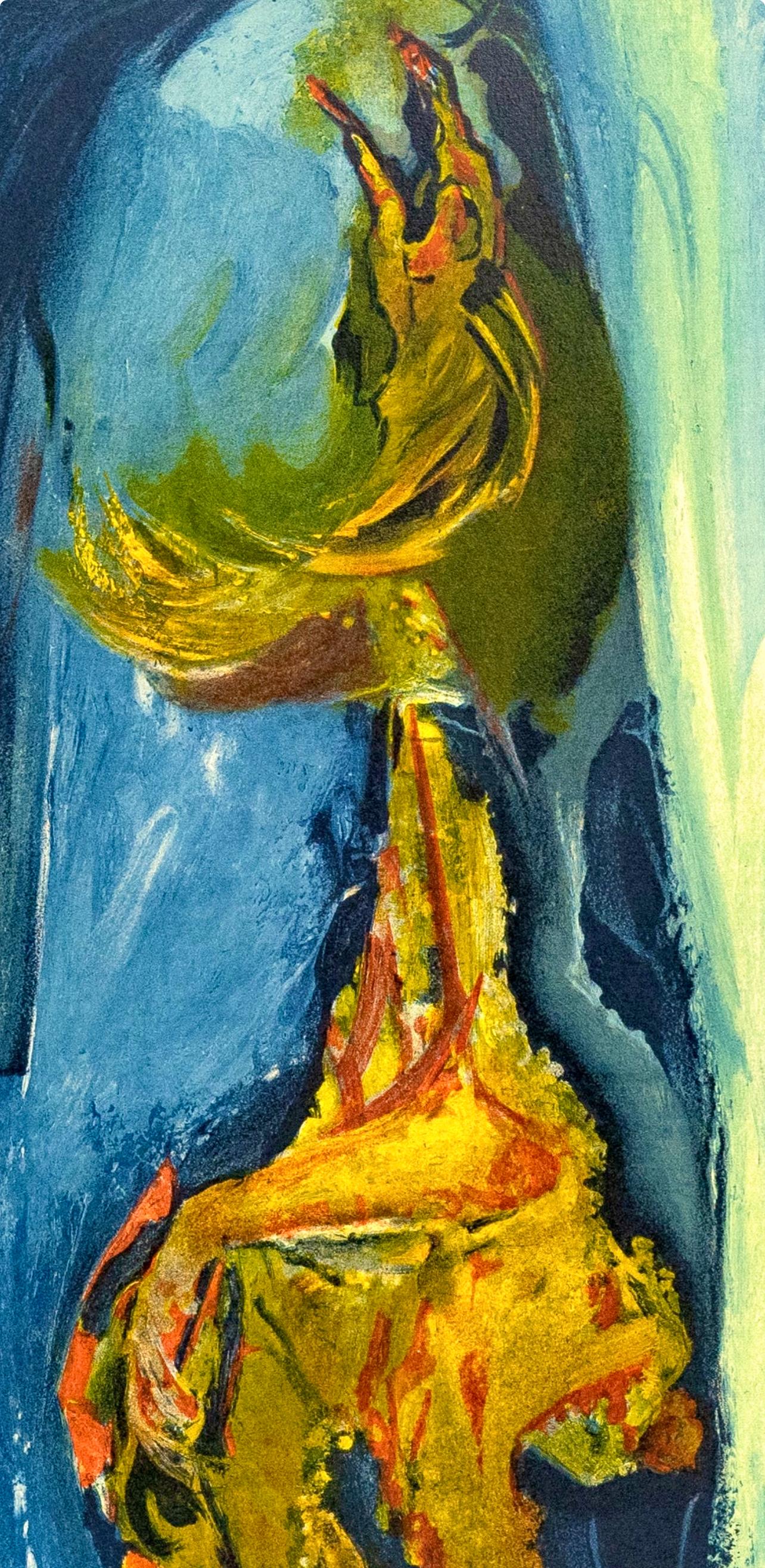 Soutine, Le Coq, Soutine, Collection Pierre Lévy (after) - Blue Landscape Print by Chaïm Soutine