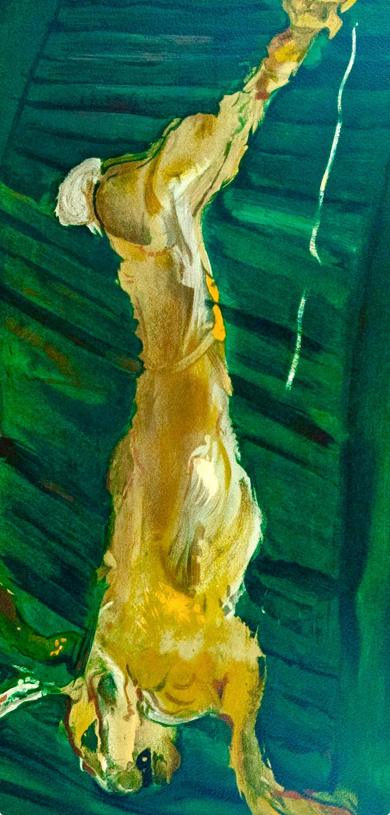 Soutine, Le Lièvre au volet vert, Soutine, Collection Pierre Lévy (after) - Blue Figurative Print by Chaïm Soutine