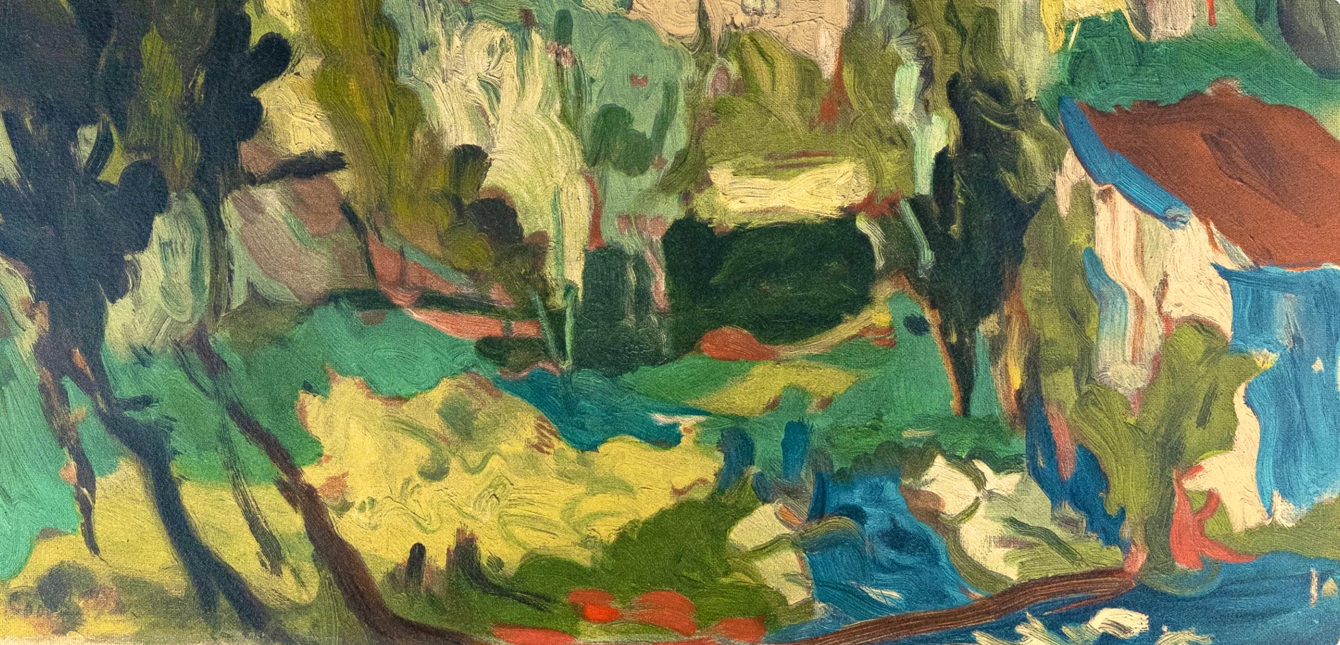 Soutine, Paysage à Cagnes, Soutine, Collection Pierre Lévy (after) - Gray Landscape Print by Chaïm Soutine