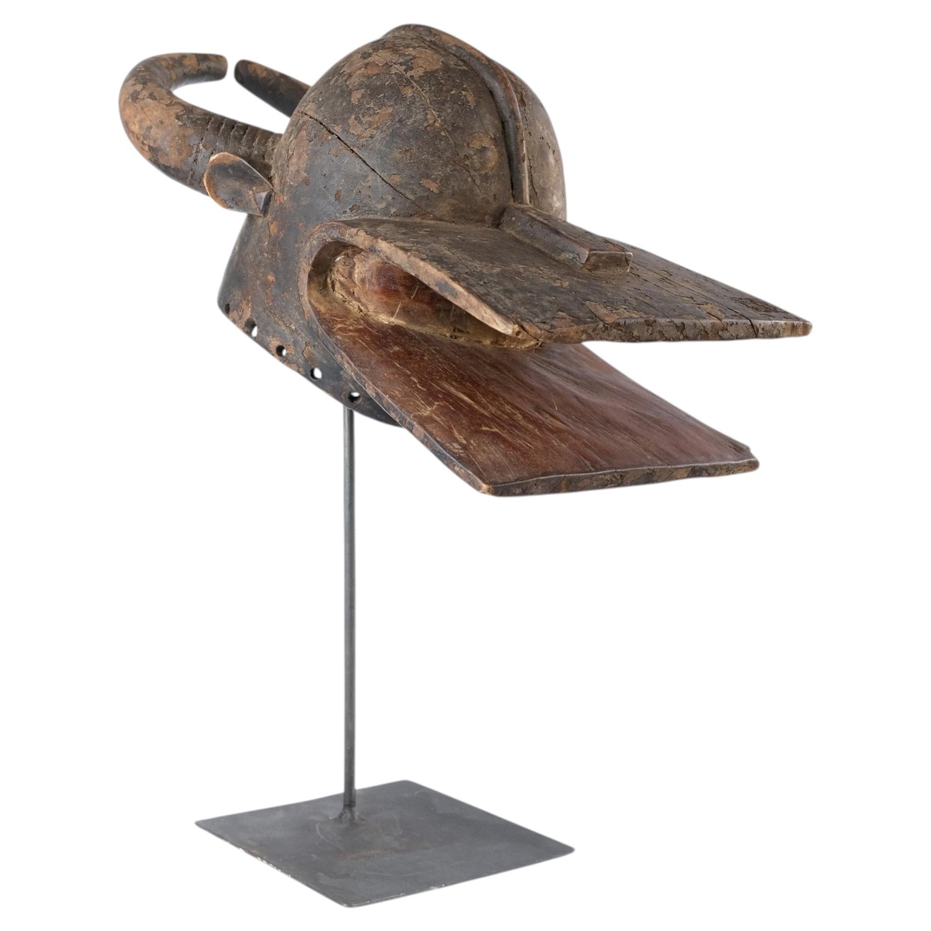 Chamba "Lang Gbadna" Bush Cow Helmet Mask, African, Mid-20th Century