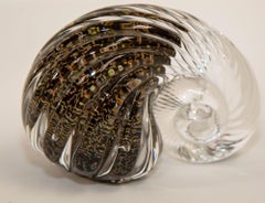 Chambered Nautilus Shell Art Glass Paperweight
