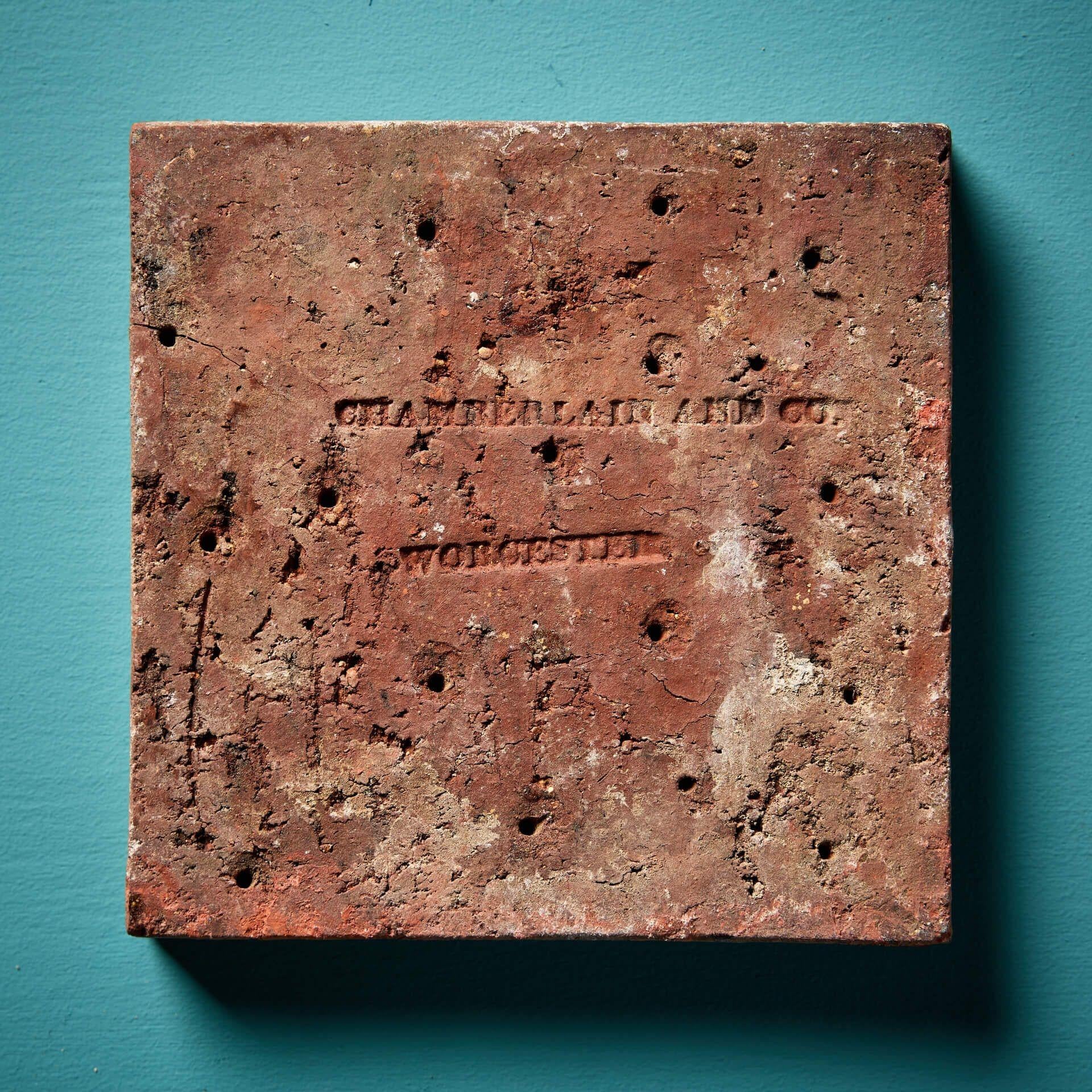 Glazed Chamberlain & Co Dove in Starburst Encaustic Tile Panel For Sale