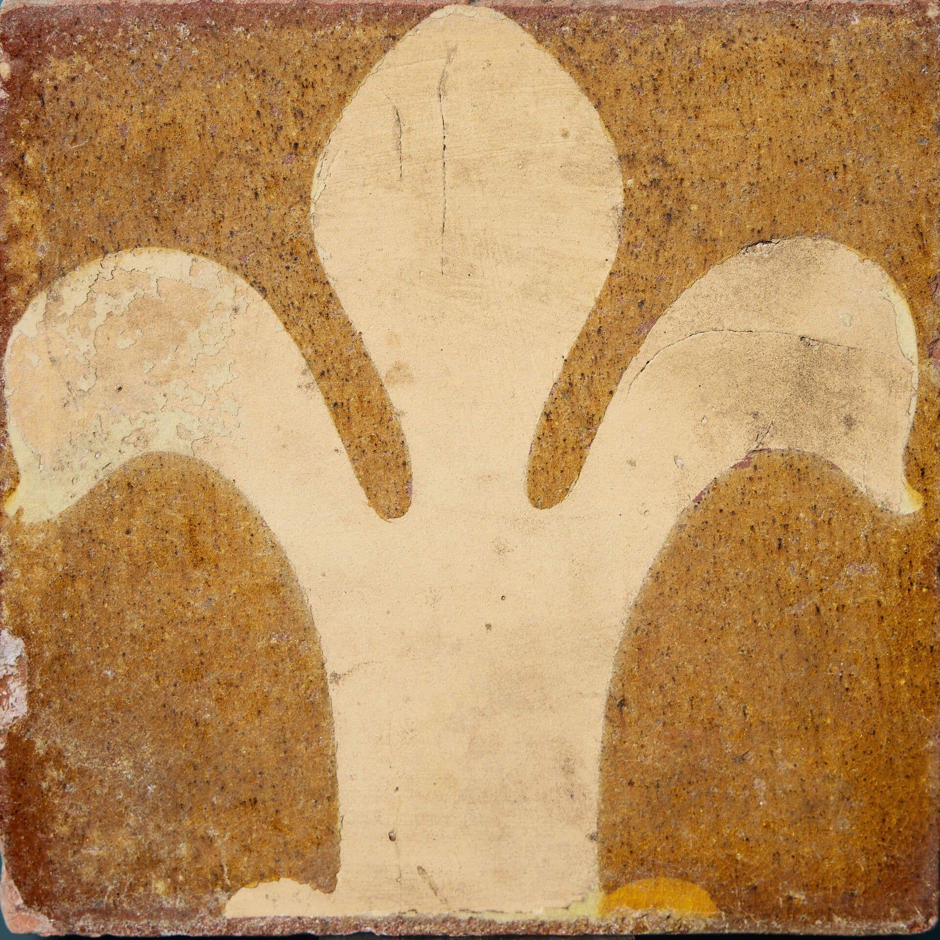 Medieval Chamberlain & Co Fleur de Lys Encaustic Tile For Sale
