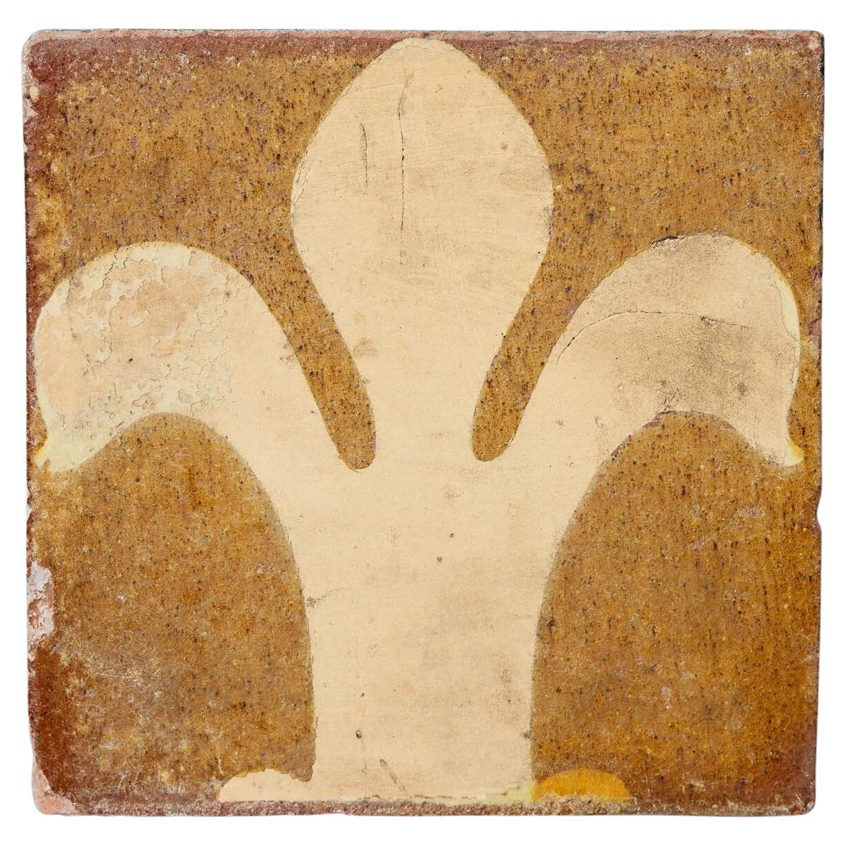 Chamberlain & Co Fleur de Lys Encaustic Tile For Sale