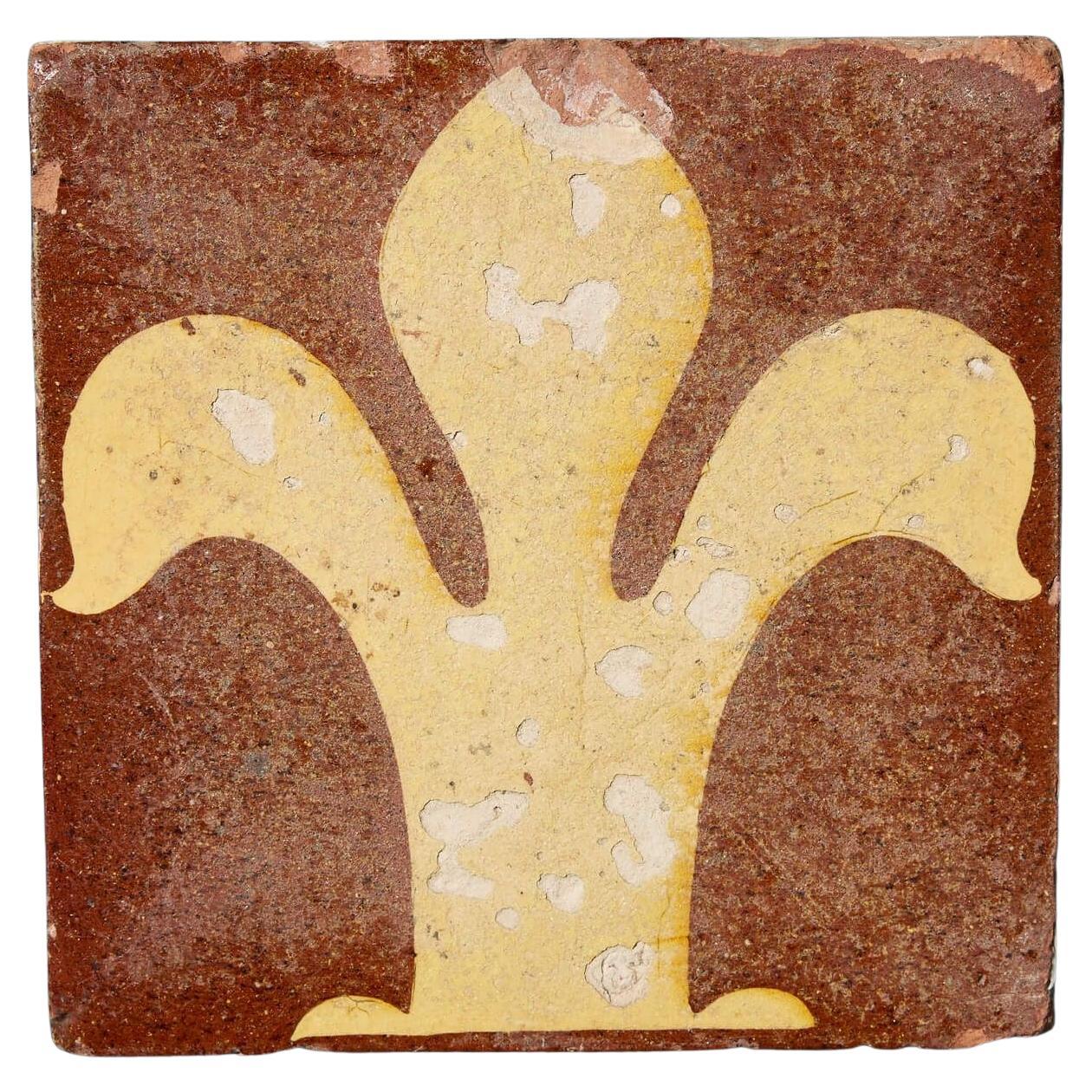 Piastrella ad encausto Fleur de Lys di Chamberlain & Co in vendita
