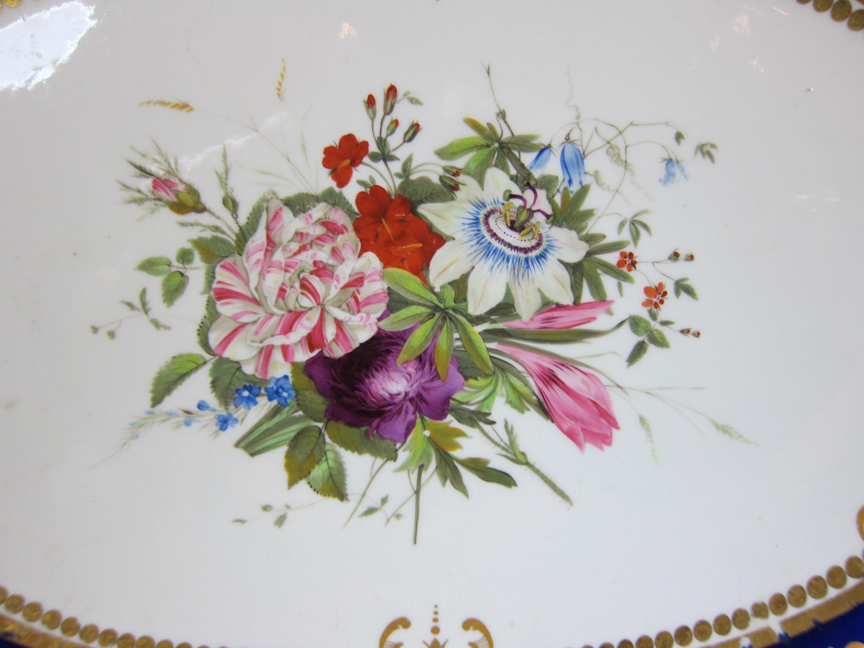 Antique Chamberlain Worcester Porcelain hand-painted floral 16.50