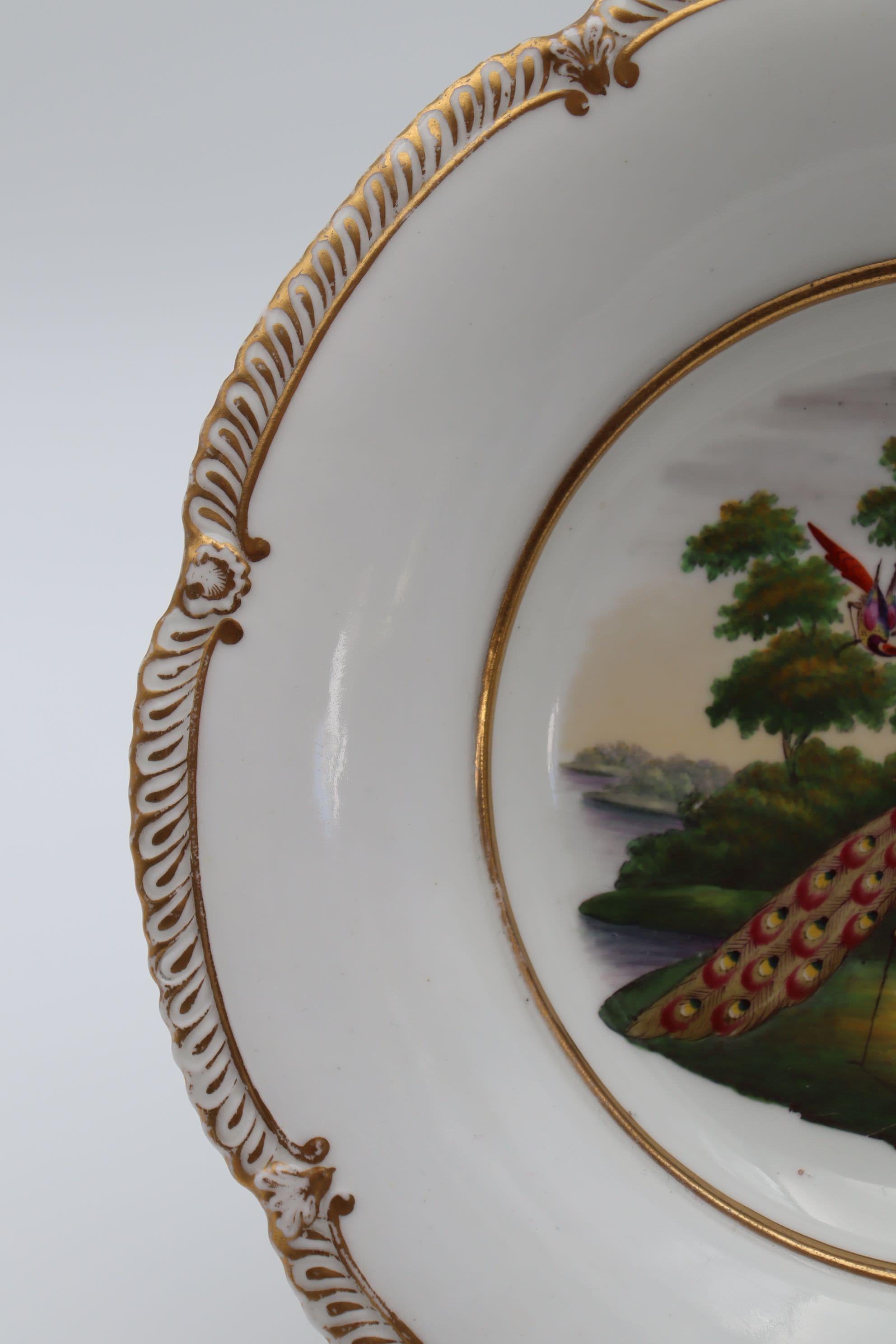 English Chamberlain Worcester Porcelain Comport Decorated with Fancy Birds For Sale