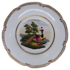 Porte-feuille en porcelaine de Chamberlain Worcester décoré d'oiseaux de fantaisie