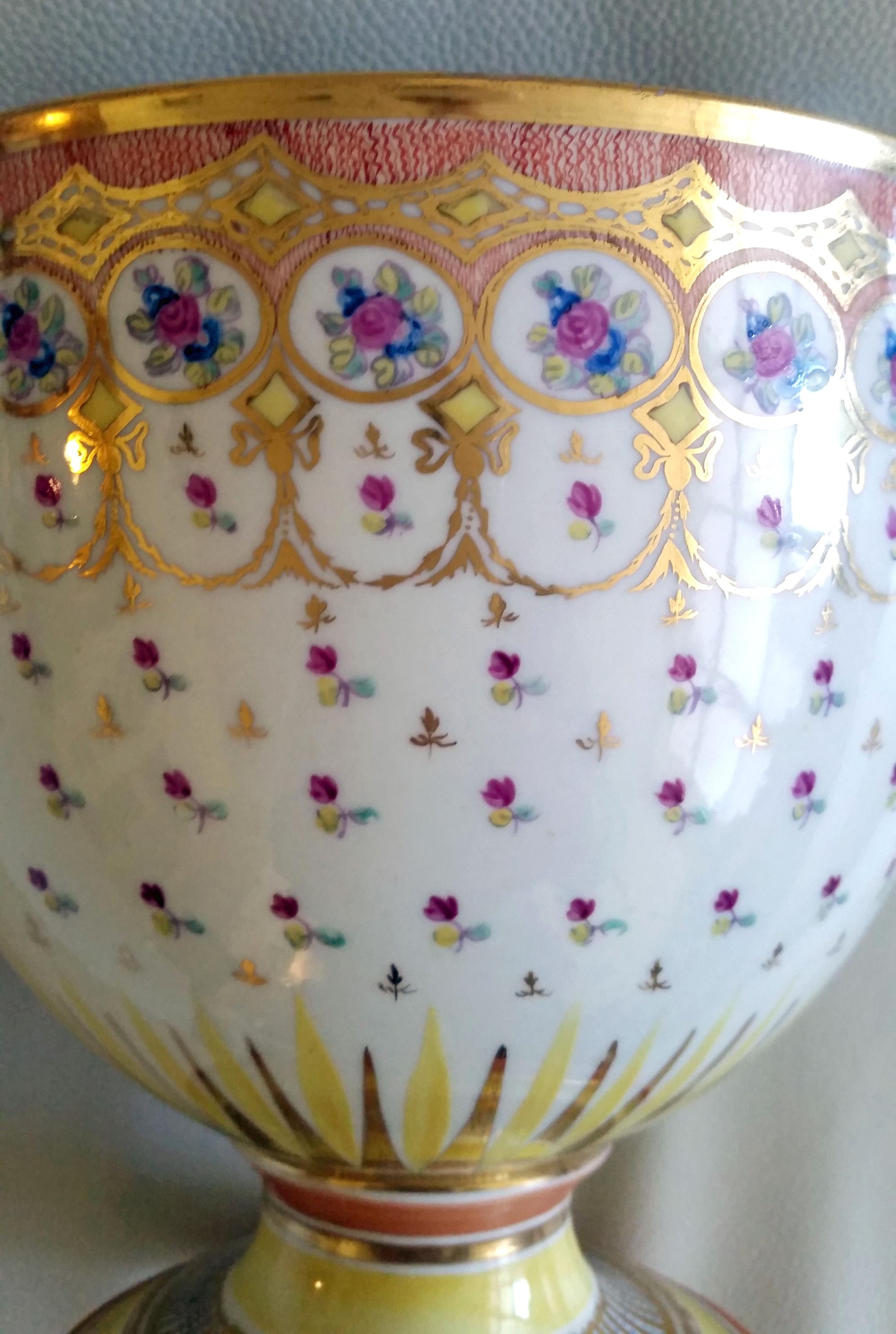 Chamberlain Worcester Porcelain Goblet After Angelia Kauffman Painting 