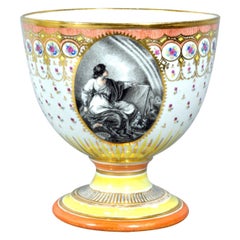 Chamberlain Worcester Porzellanpokal nach einem Gemälde von Angelia Kauffman