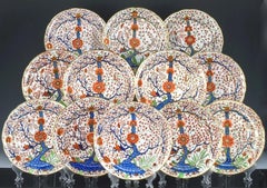 Chamberlain Worcester Porcelain Tree of Life Set of Twelve Dinner Plates