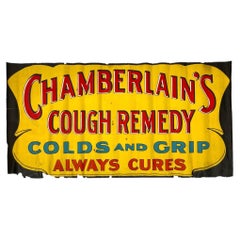 Chamberlain's Cough Remedy Advertising Poster - Early 20th Century Medicine Sign