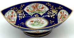 Chamberlains Worcester 'Africa' Pattern Cobalt Blue Oval Centerpiece