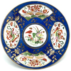 Chamberlains Worcester 'Africa' Pattern Cobalt Blue Plate