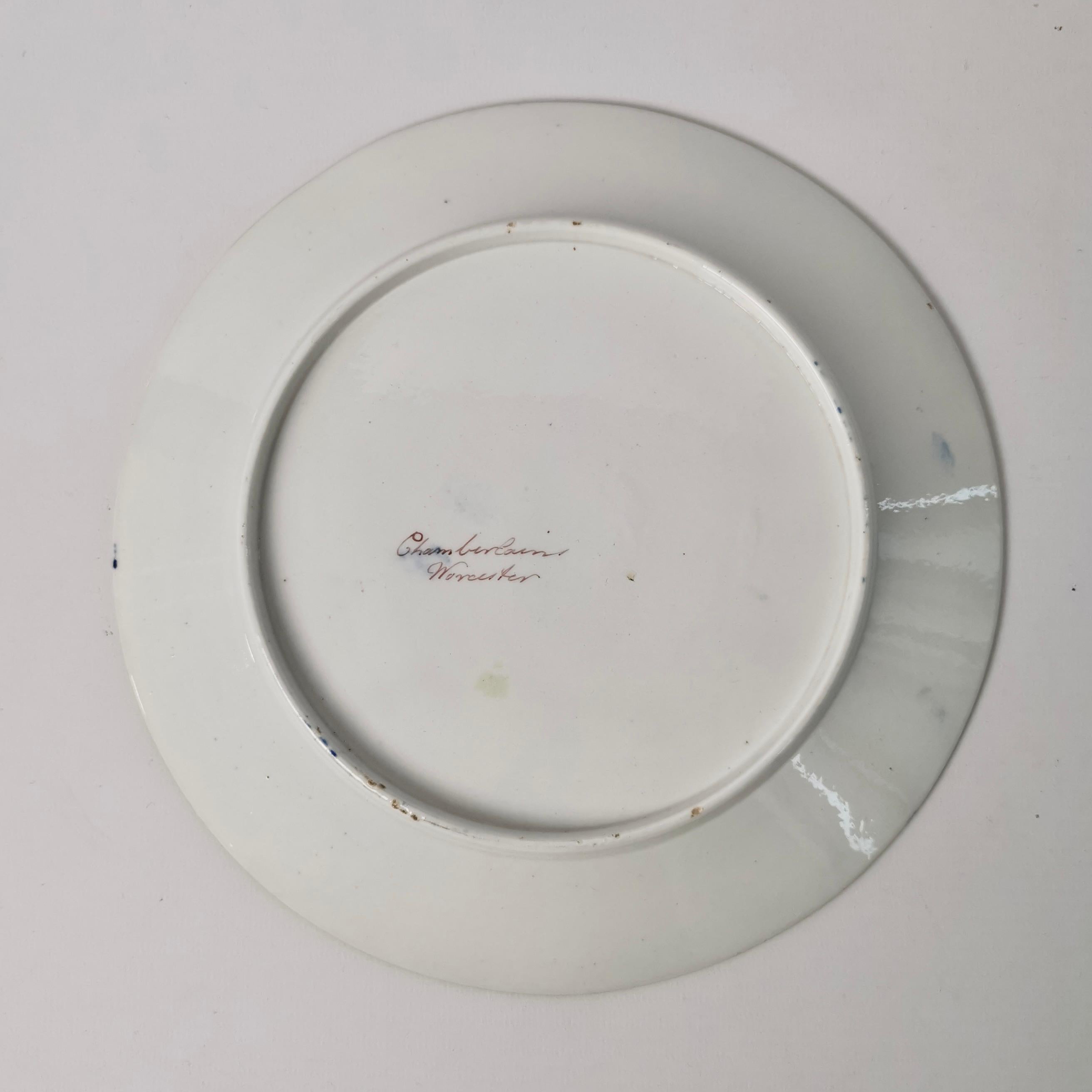 Chamberlains Worcester Dessert Plate, Independence Pattern, ca 1795 '1' 2