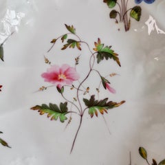 Chamberlains Worcester Dish, White Moulded with Flowers, Regency 1816-1820