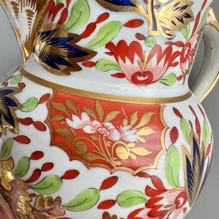 Early 19th Century Chamberlains Worcester Jug / Pitcher, Imari Finger and Thumb patt. 276, ca 1810