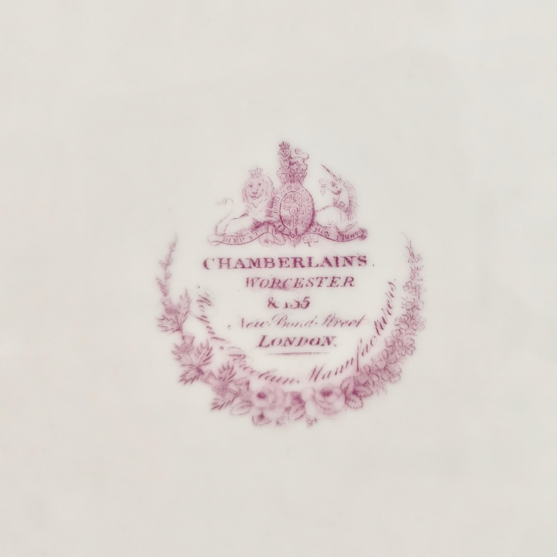 Chamberlains Worcester Meat Platter, Green, Brazilian Order of the Rose, ca 1829 6