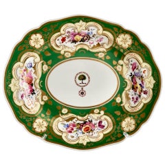 Chamberlains Worcester Meat Platter, Green, Brazilian Order of the Rose, ca 1829