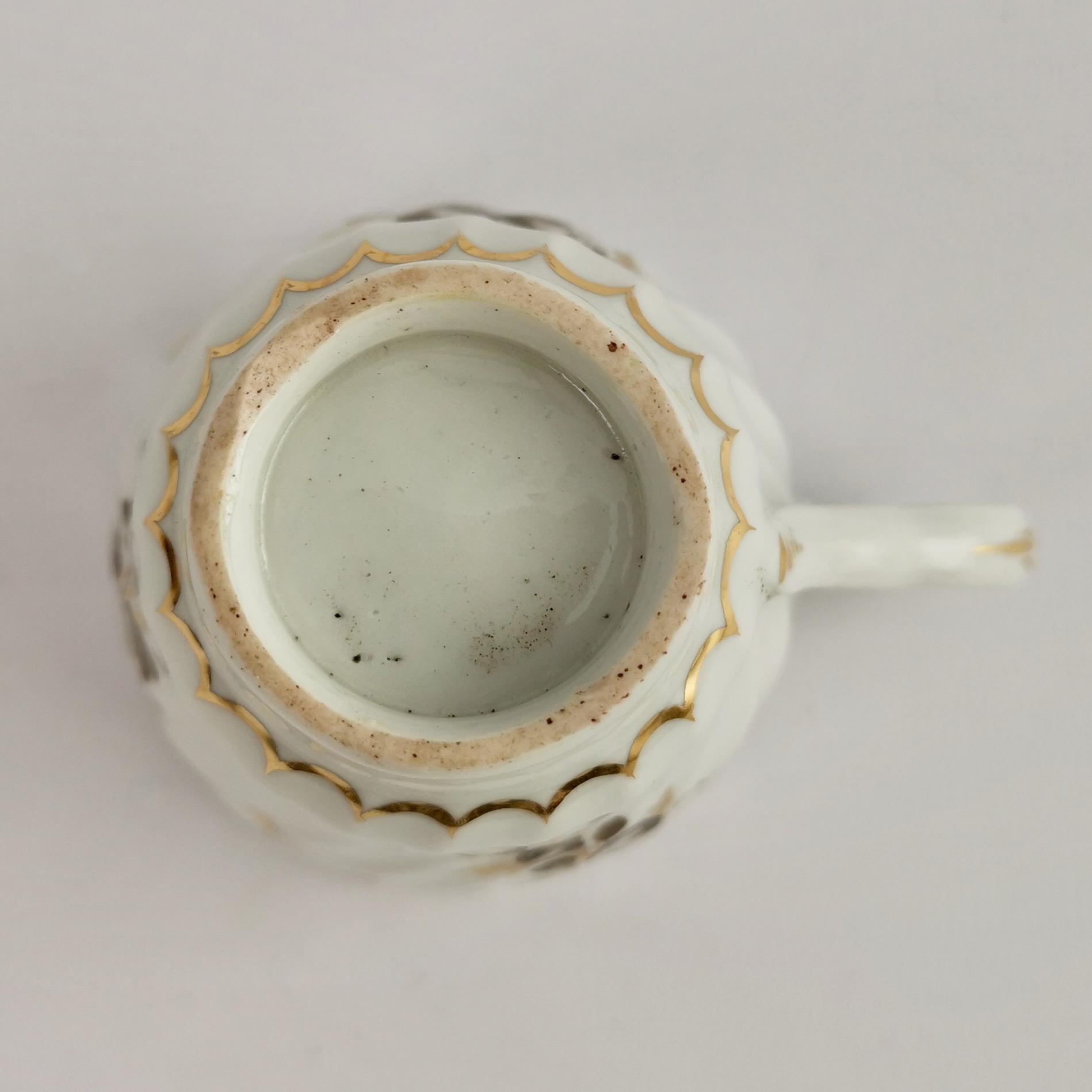 Chamberlains Worcester Orphaned Coffee Cup, Sepia Flower Sprays, Georgian ca1795 For Sale 6