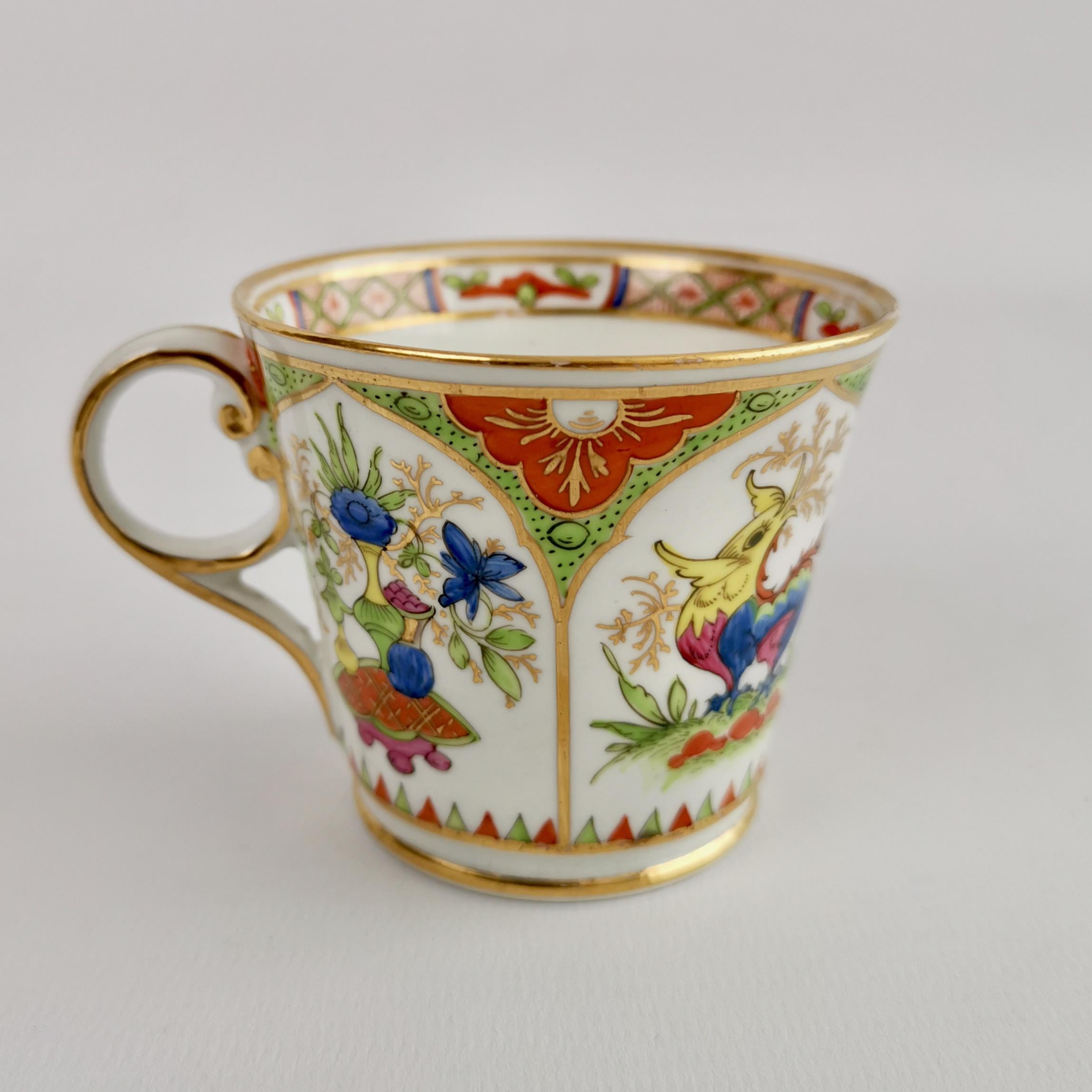 George III Chamberlain's Worcester Orphaned Porcelain Coffee Cup, Dragons, circa 1810