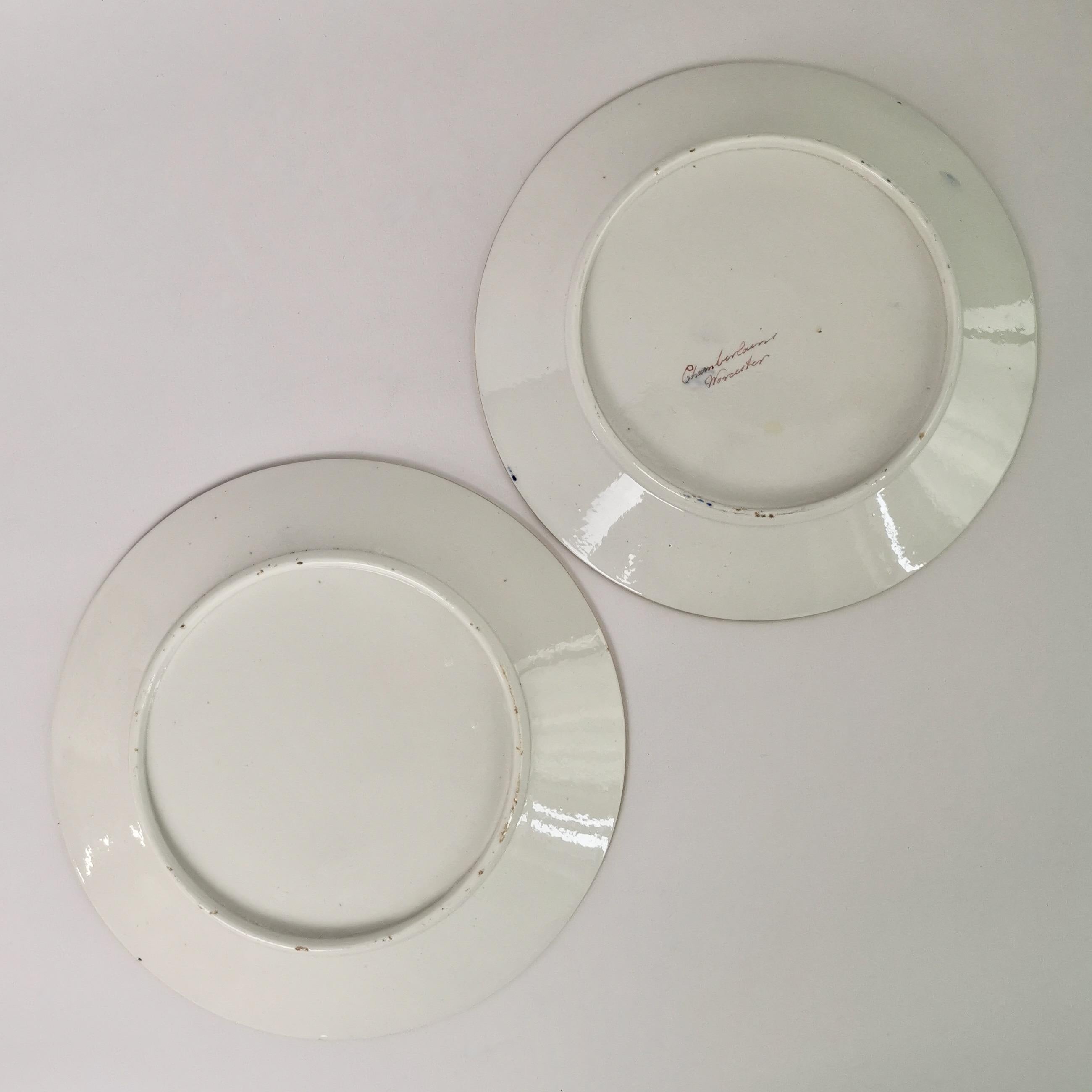 Chamberlains Worcester Pair of Porcelain Plates, Japan Pattern, ca 1805 6
