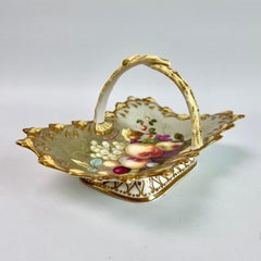 Chamberlains Worcester Porcelain Basket, Fruits by Thomas Steele, 1830-1832