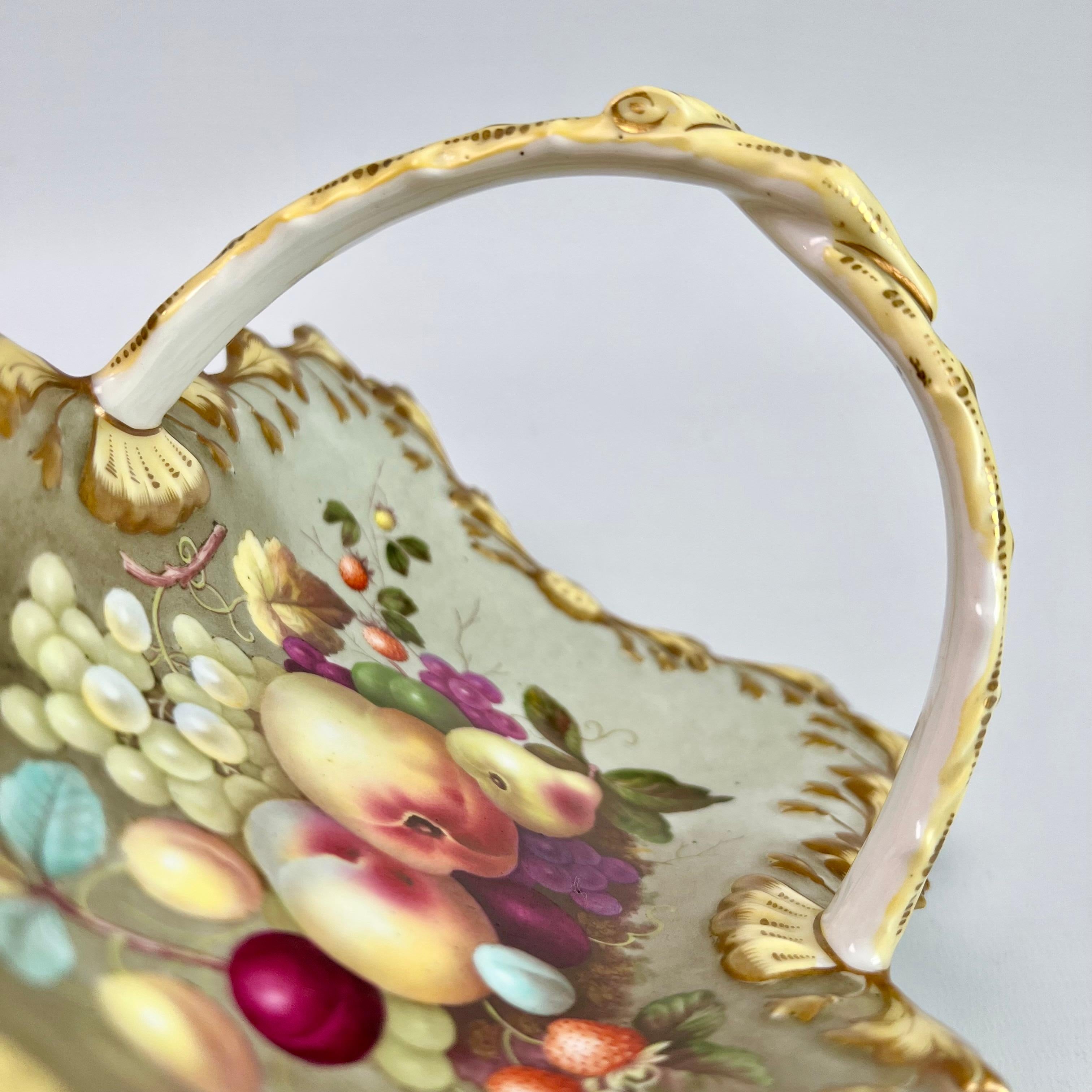 Chamberlains Worcester Porcelain Basket, Fruits by Thomas Steele, 1830-1832 2
