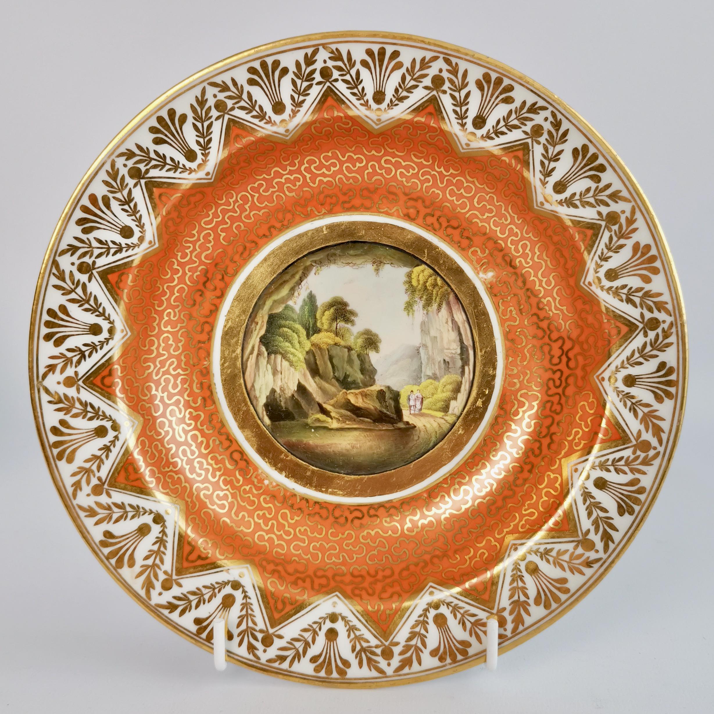 Chamberlains Worcester Porcelain Dessert Service, Orange, Regency, circa 1815 4