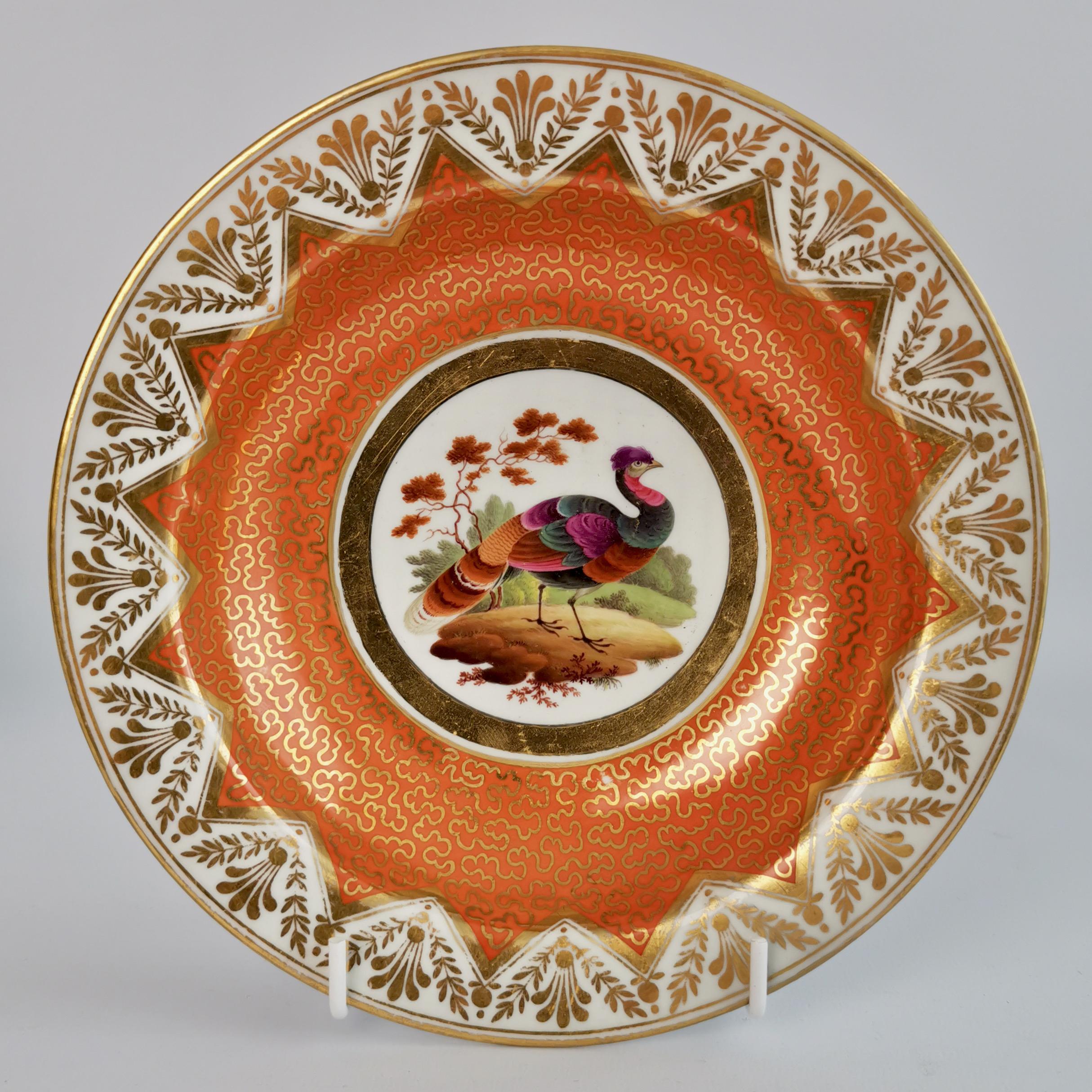 Chamberlains Worcester Porcelain Dessert Service, Orange, Regency, circa 1815 5