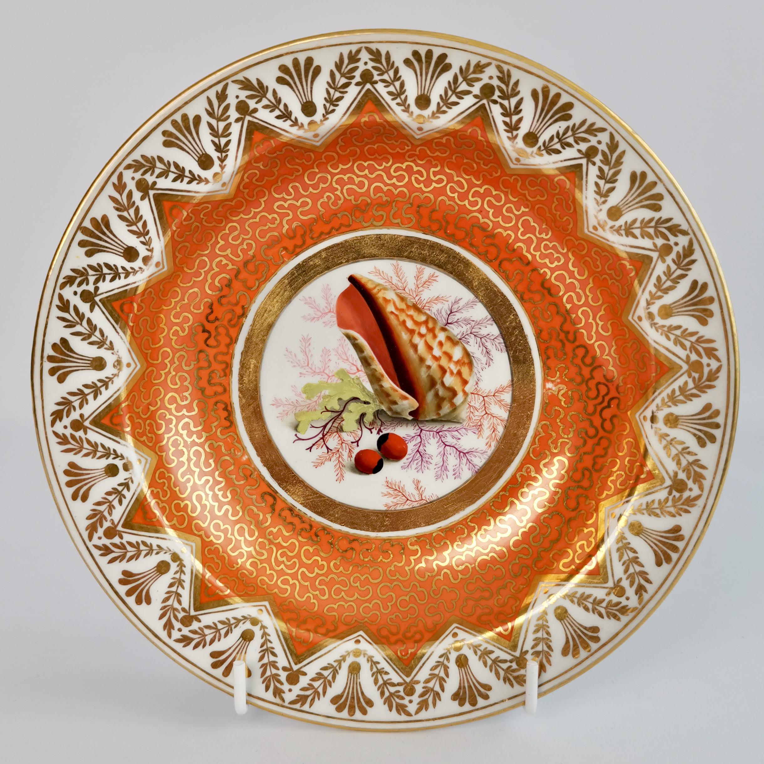 Chamberlains Worcester Porcelain Dessert Service, Orange, Regency, circa 1815 8