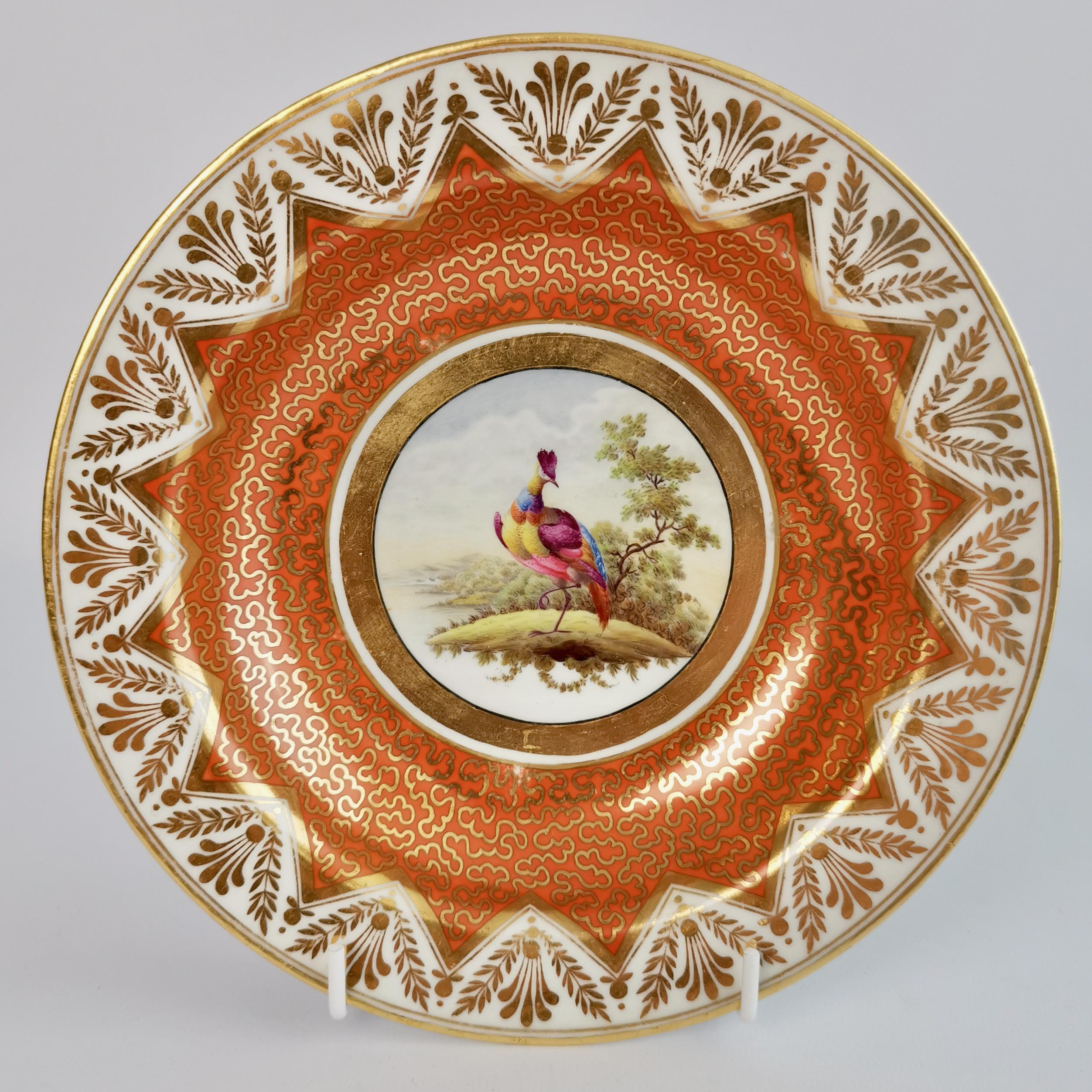 Chamberlains Worcester Porcelain Dessert Service, Orange, Regency, circa 1815 9