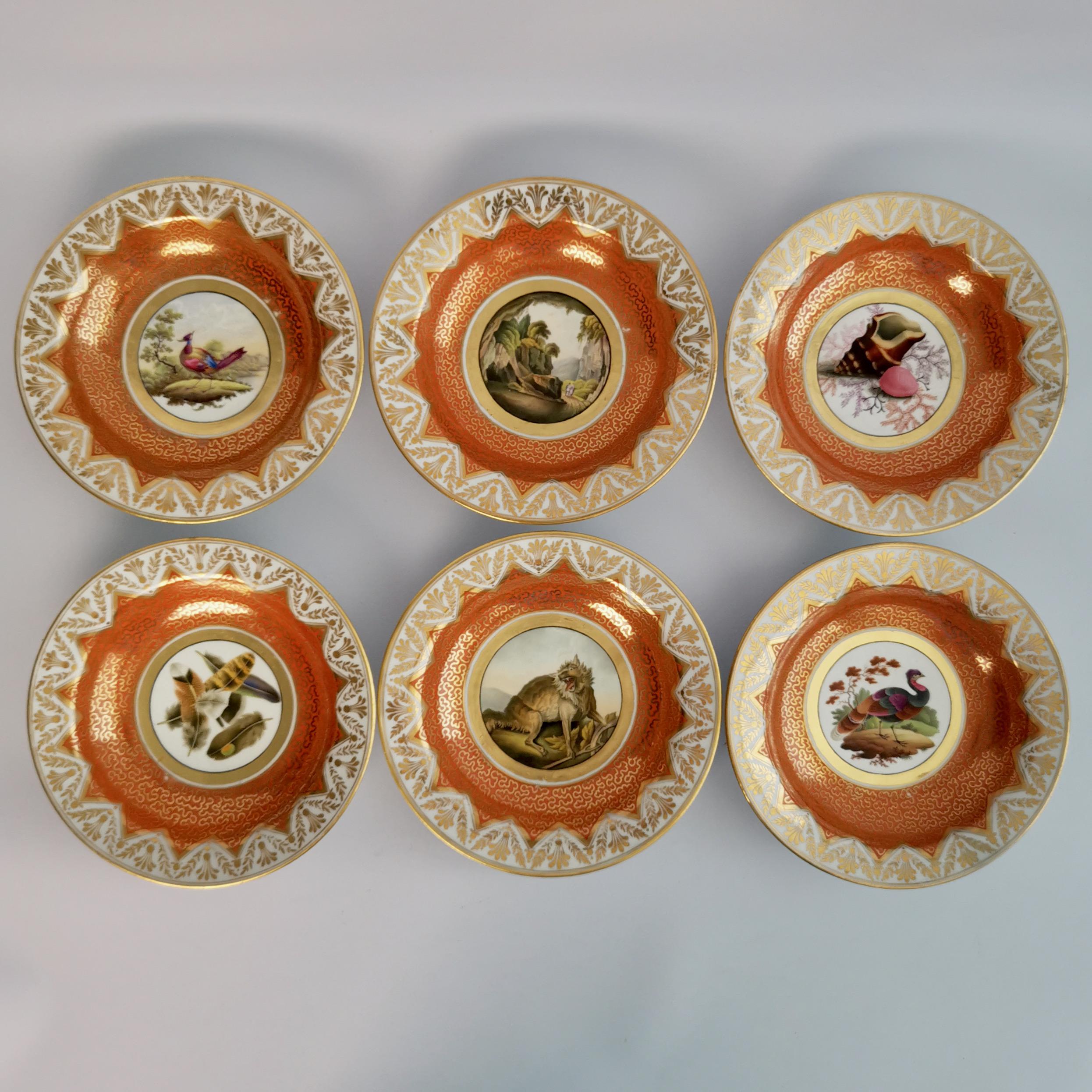 Chamberlains Worcester Porcelain Dessert Service, Orange, Regency, circa 1815 In Good Condition In London, GB