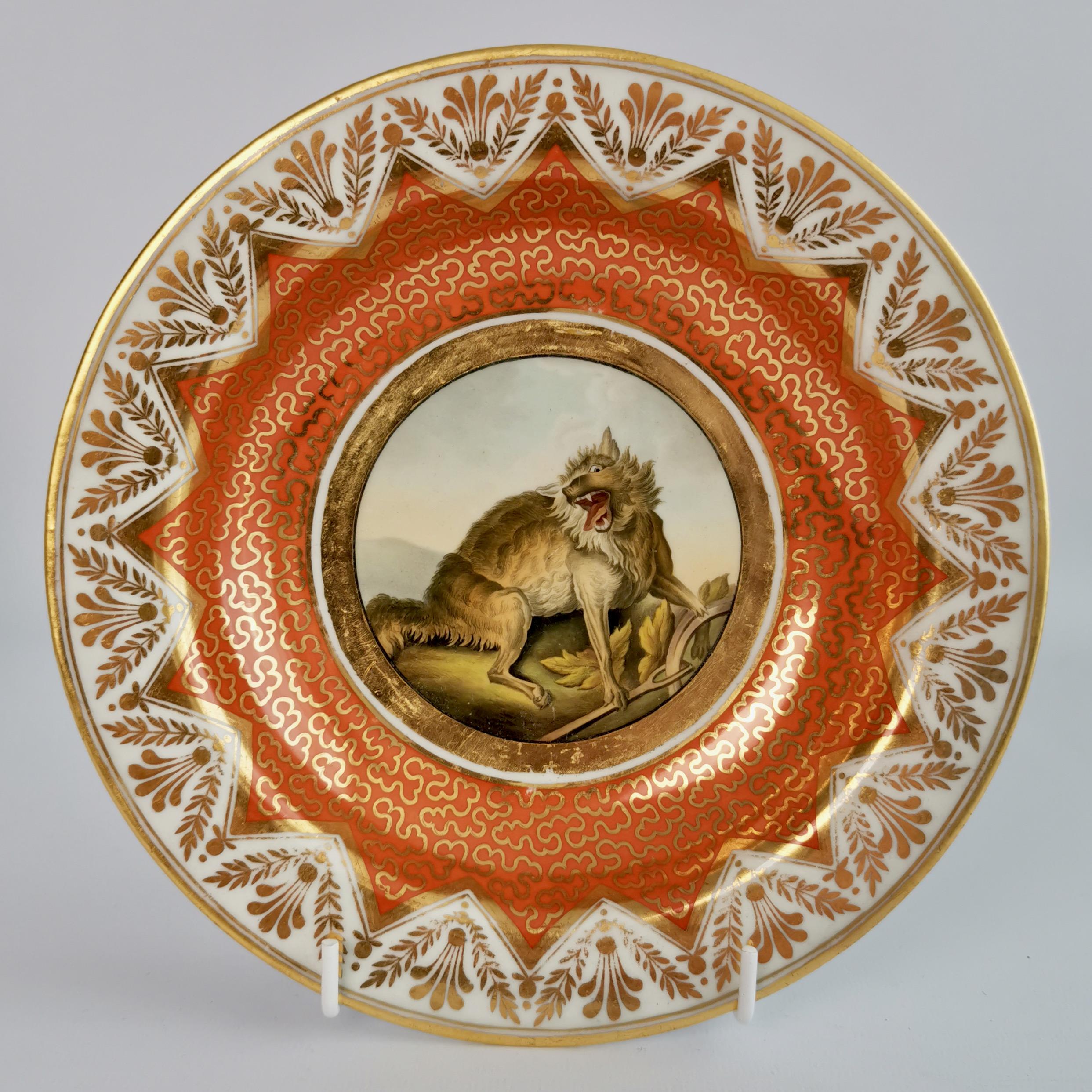 Chamberlains Worcester Porcelain Dessert Service, Orange, Regency, circa 1815 1