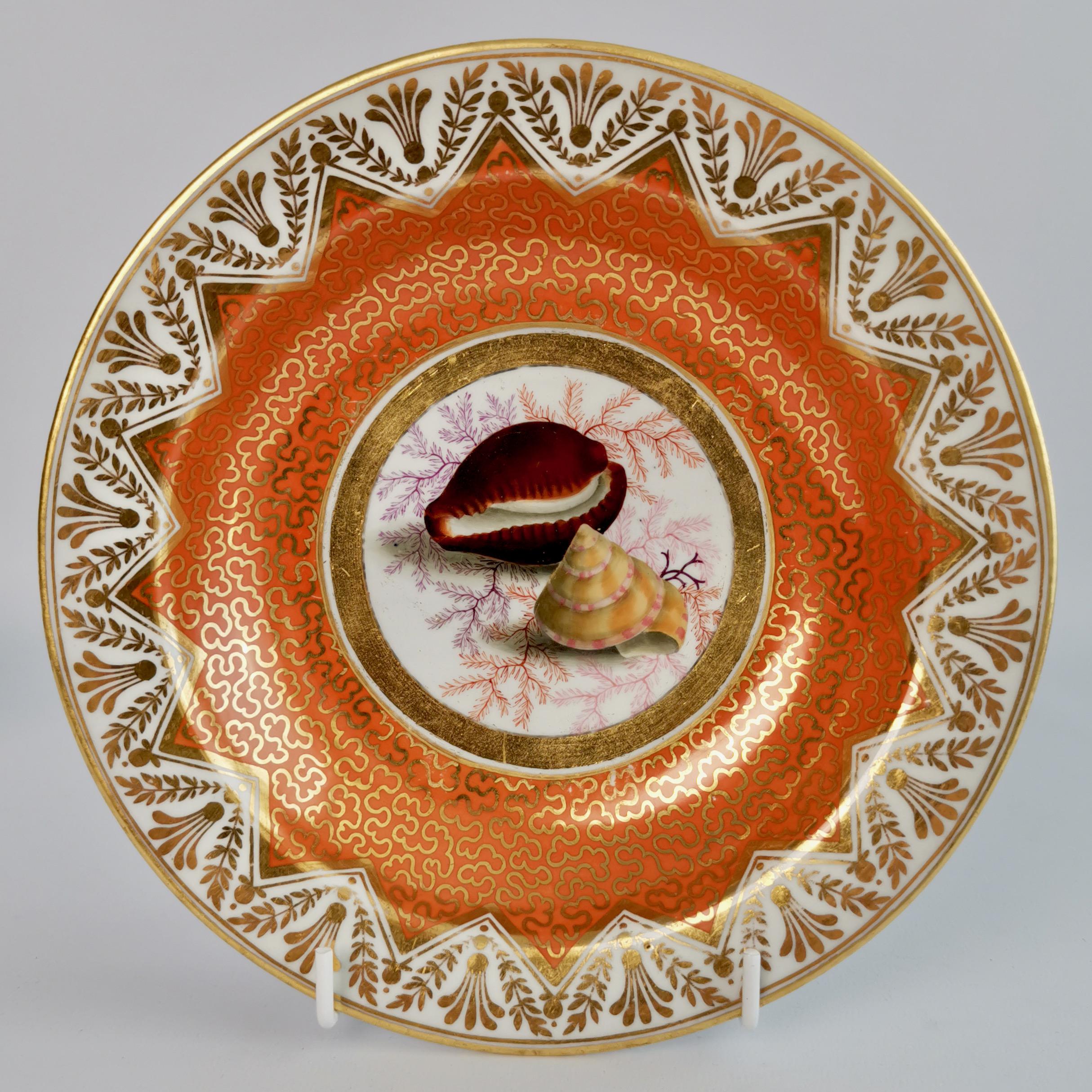 Chamberlains Worcester Porcelain Dessert Service, Orange, Regency, circa 1815 2