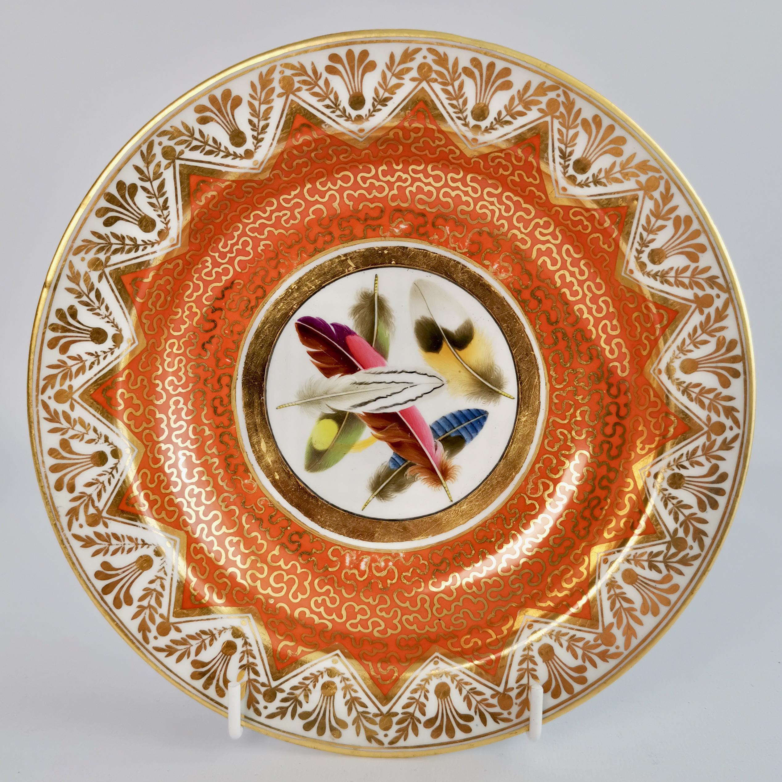 Chamberlains Worcester Porcelain Dessert Service, Orange, Regency, circa 1815 3