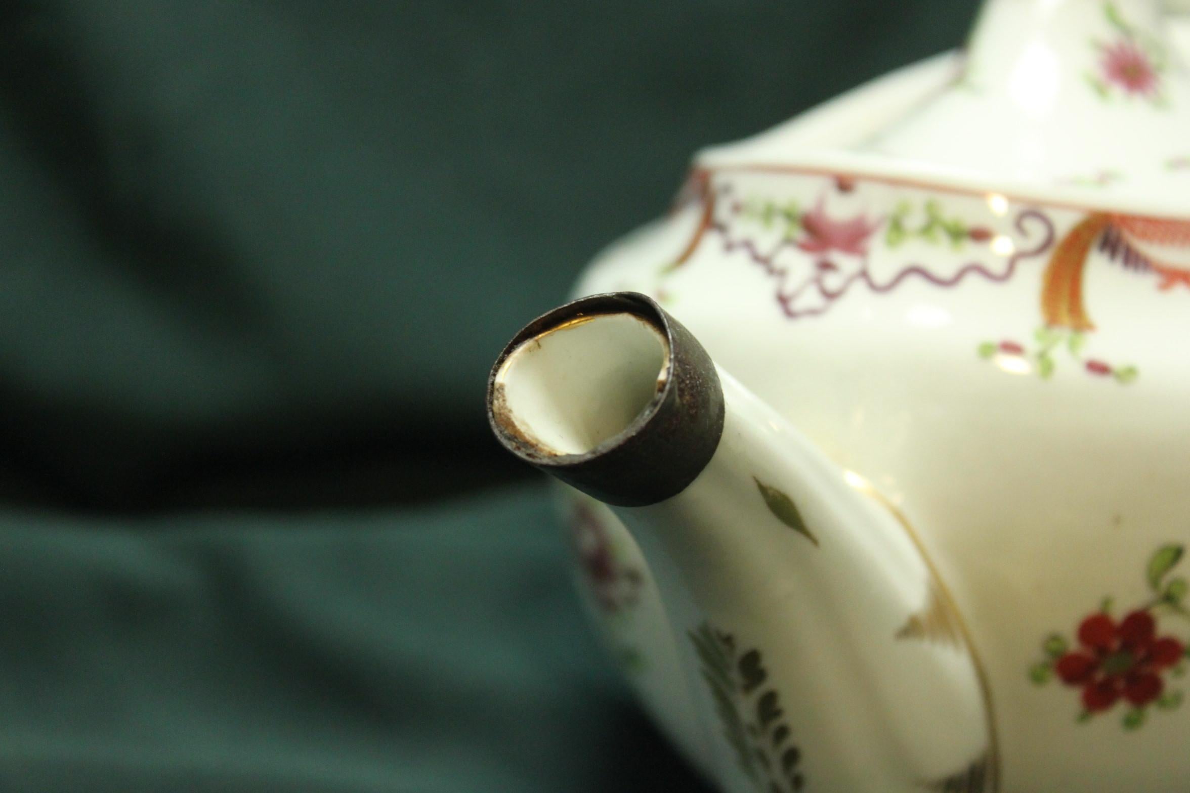 Georgian Chamberlain's Worcester Porcelain Hand Painted Part Tea Set For Sale
