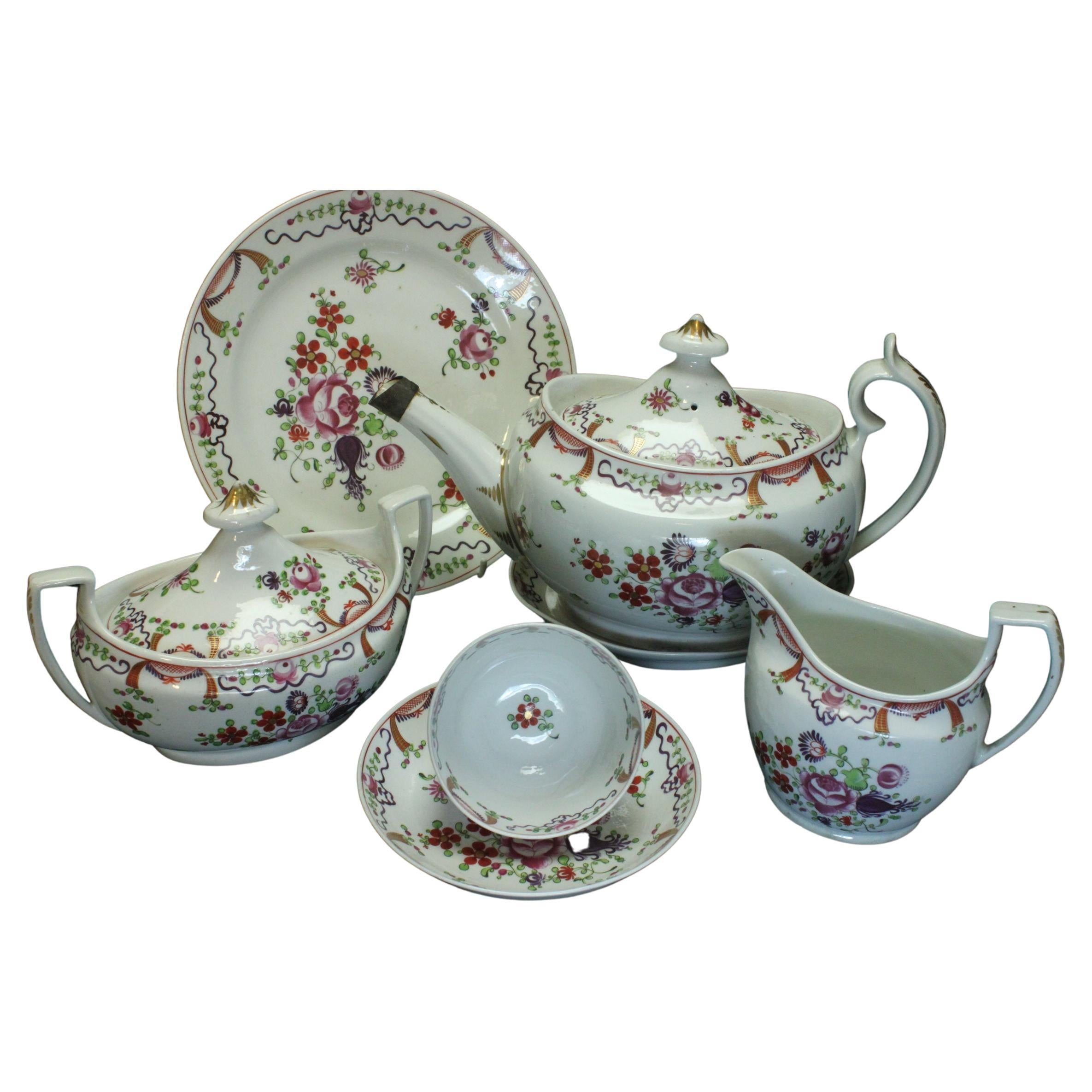 Chamberlain's Worcester Porcelain Hand Painted Part Tea Set