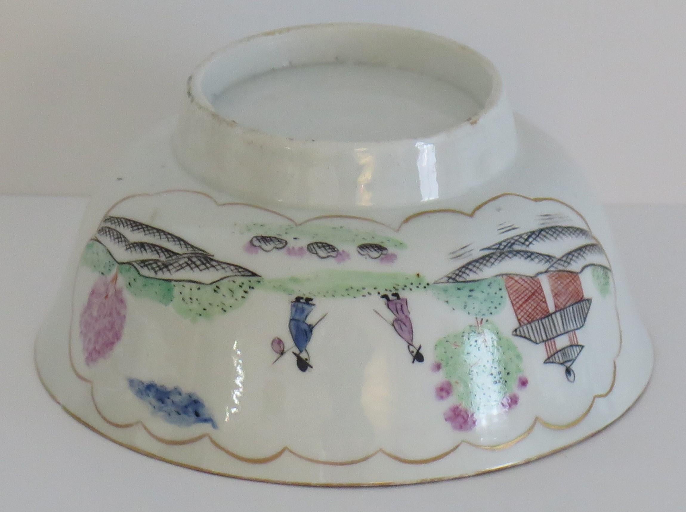 Chamberlains Worcester Porcelain Slop Bowl in Stag Hunt Pattern No.9, circa 1792 1