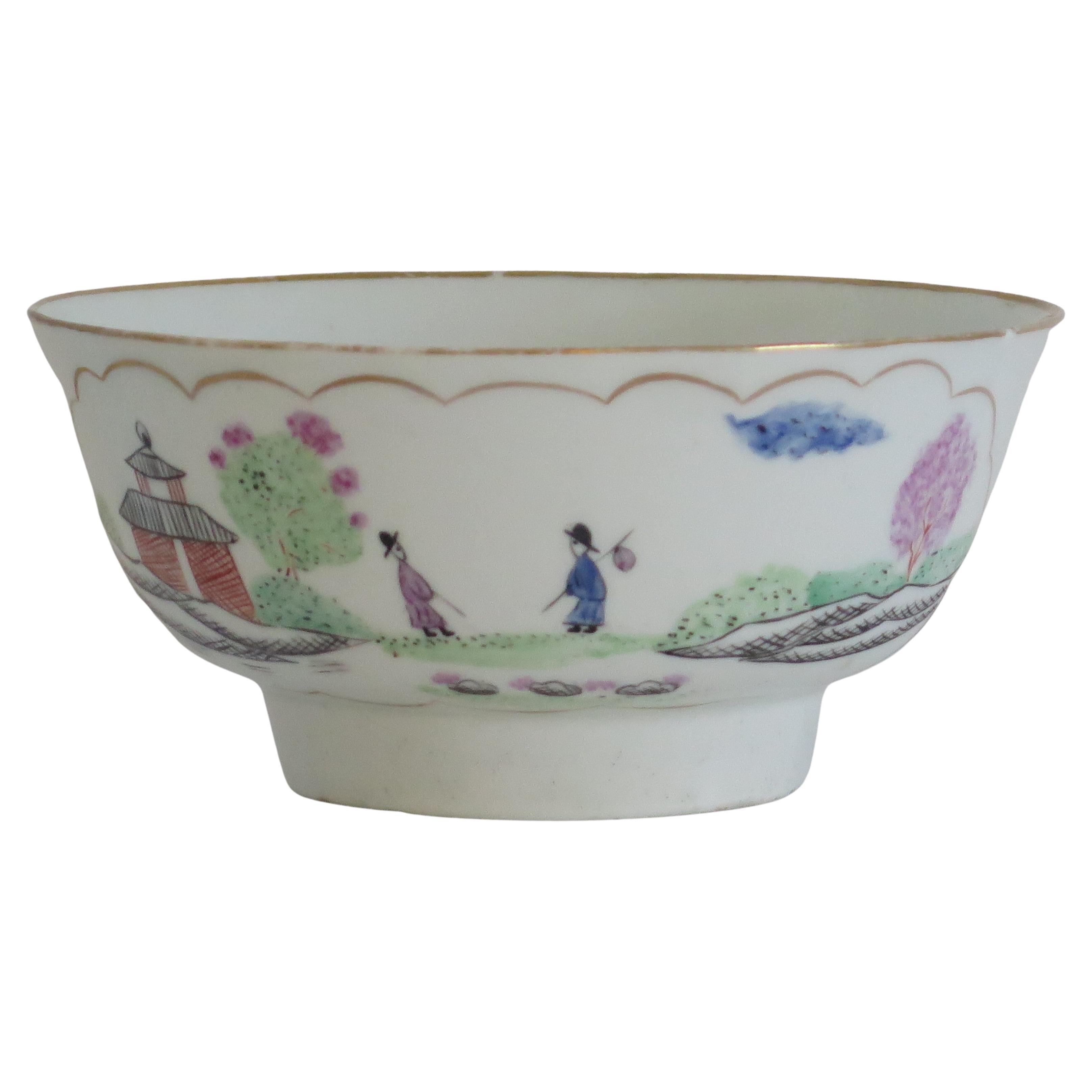 Chamberlains Worcester Porcelain Slop Bowl in Stag Hunt Pattern No.9, circa 1792