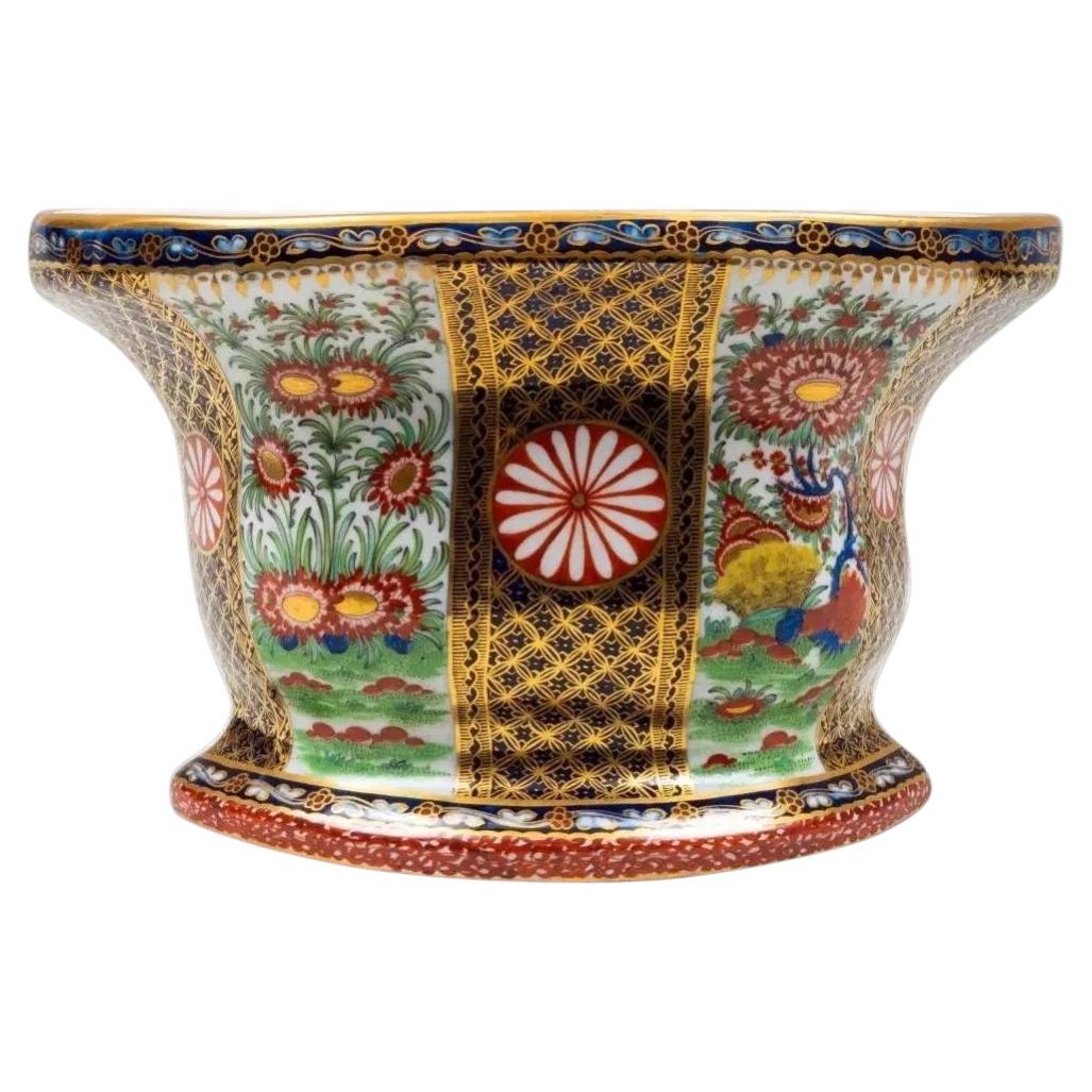 Chamberlains Worcester Queen's Pattern Imari Porcelain Cachepot Bough Pot For Sale