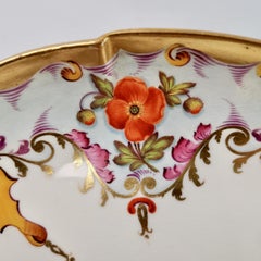 Chamberlains Worcester Serving Dish, Periwinkle Blue, Russian Spires, ca 1840