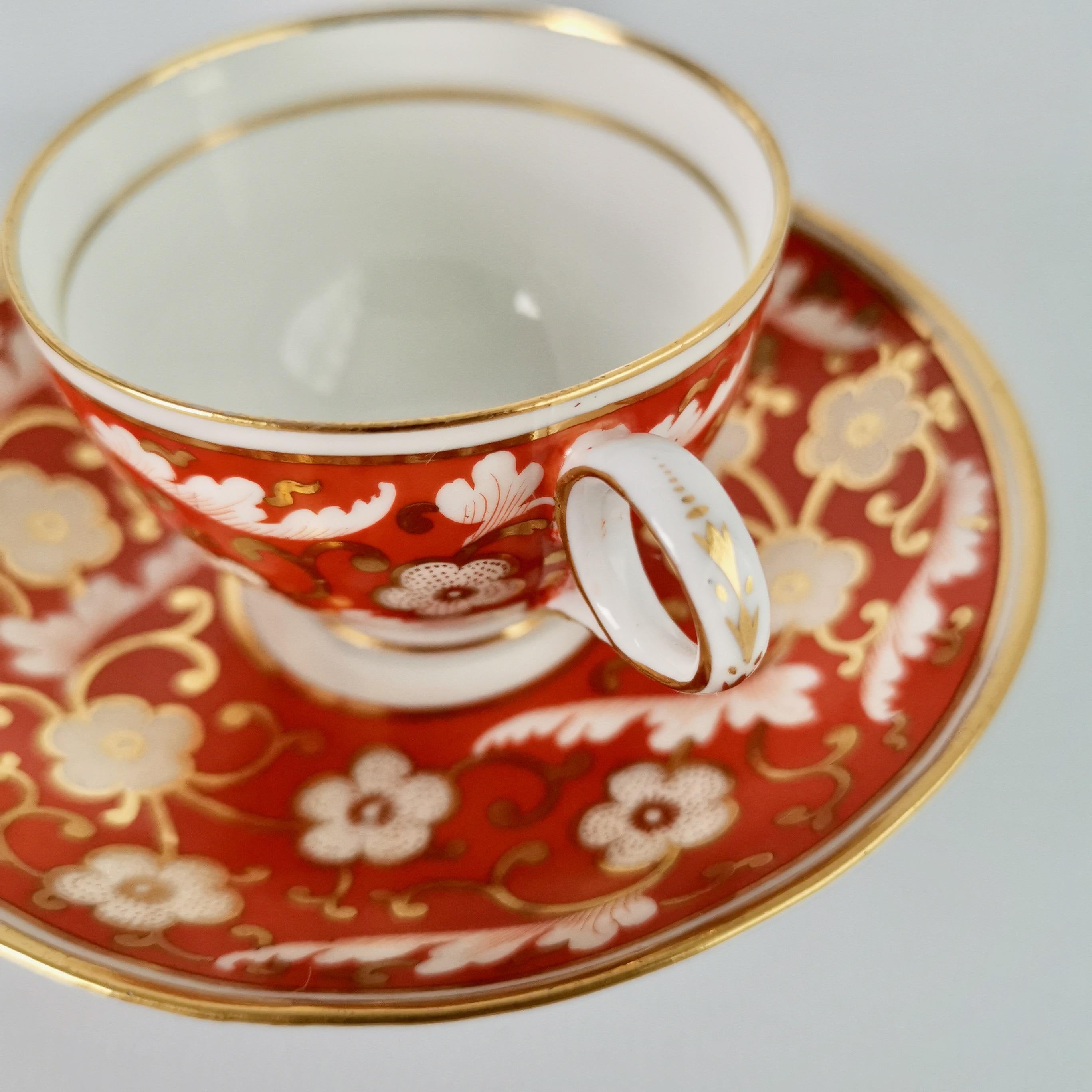 Chamberlains Worcester Tiny Tea Service for Two, Orange Floral, Regency ca 1805 3