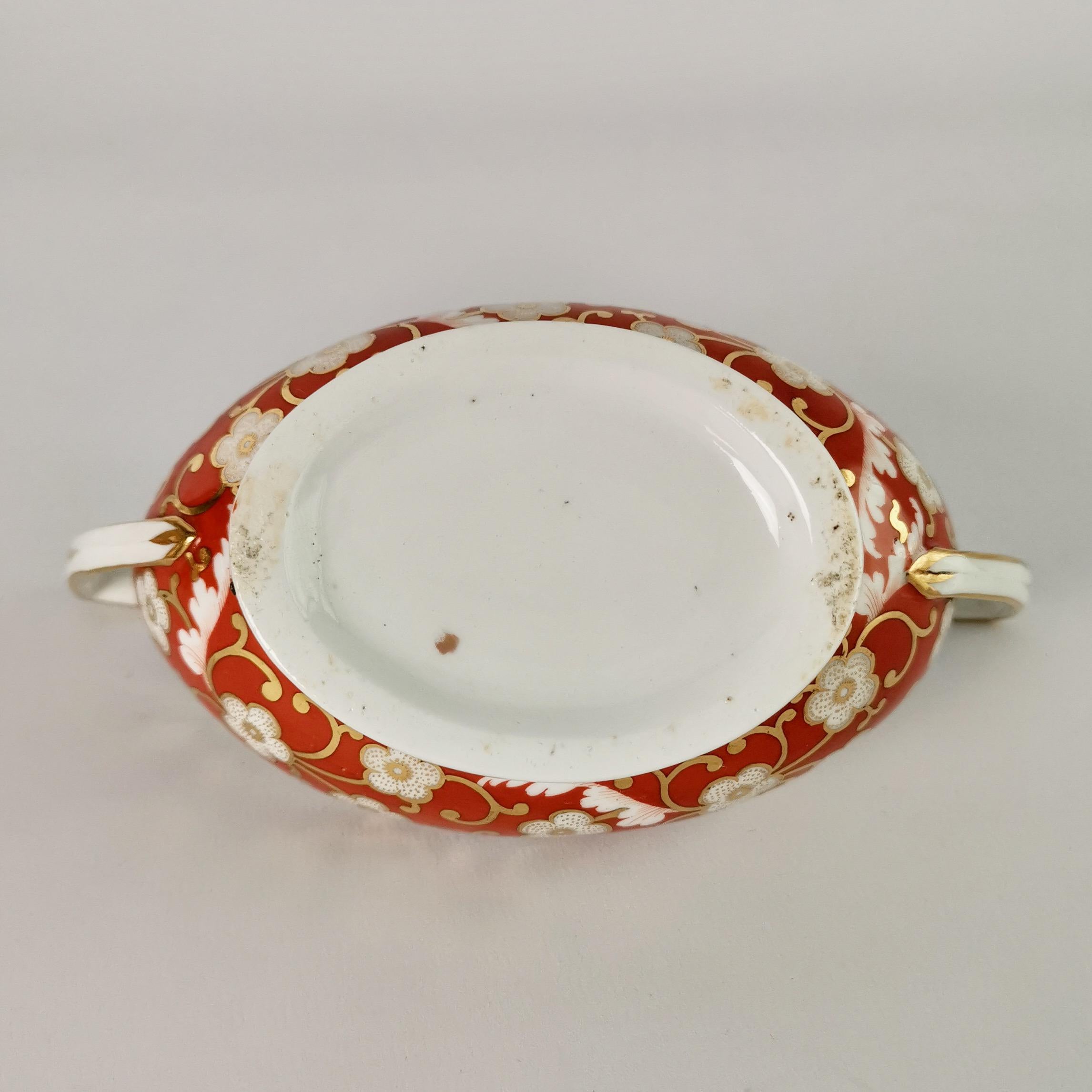 Chamberlains Worcester Tiny Tea Service for Two, Orange Floral, Regency ca 1805 7