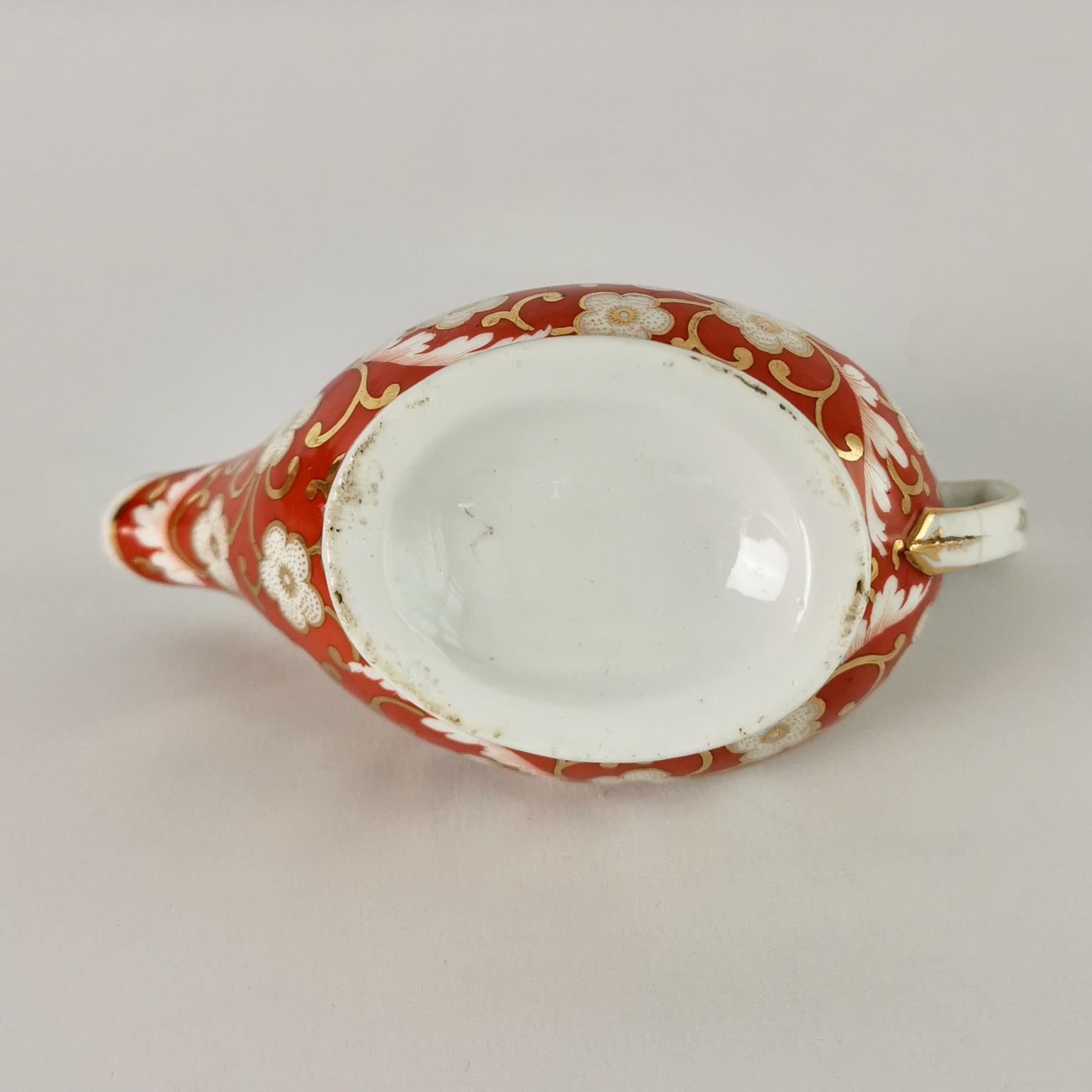 Chamberlains Worcester Tiny Tea Service for Two, Orange Floral, Regency ca 1805 8