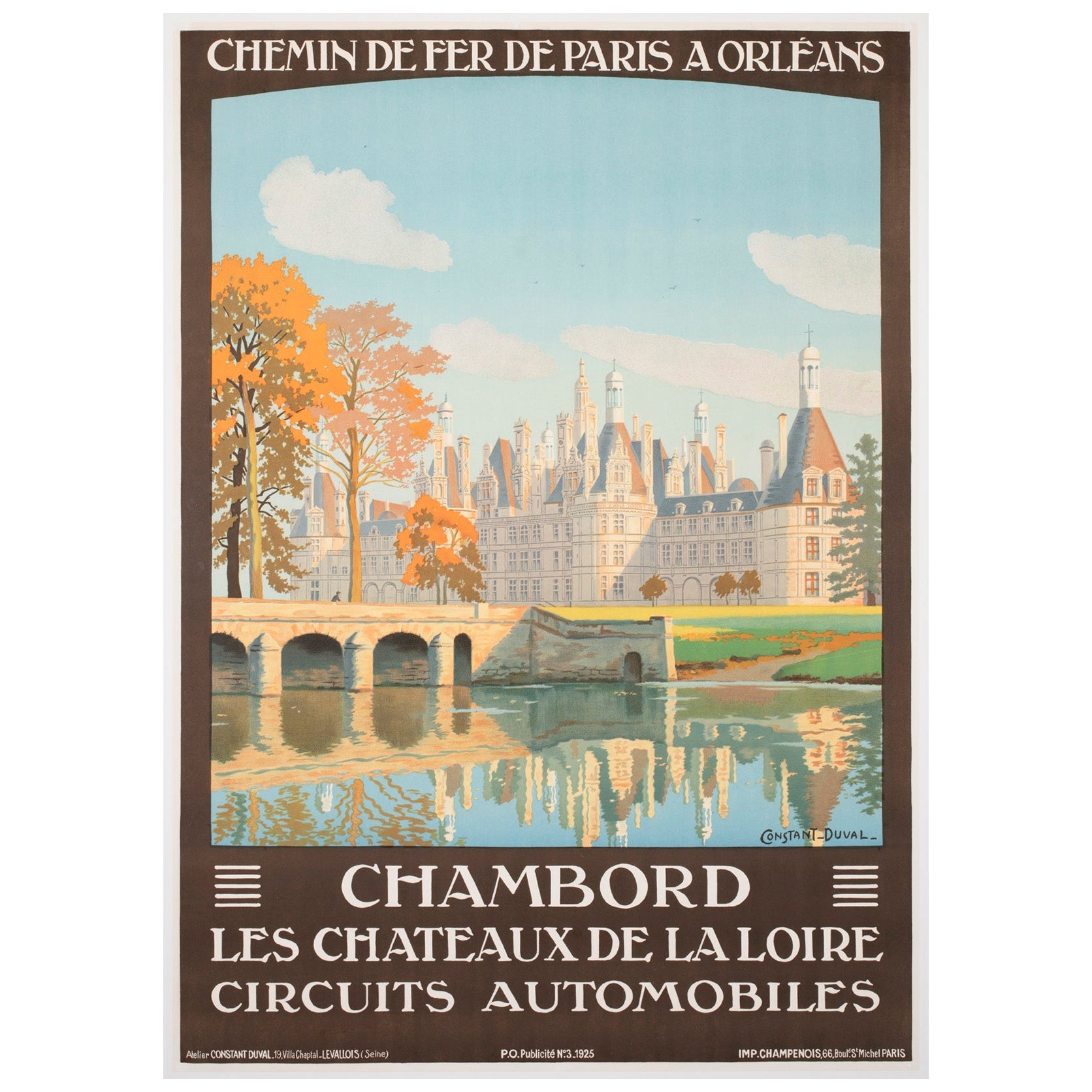 Chambord c1925 Französisch Reise Advertsing Poster, Constant Duval